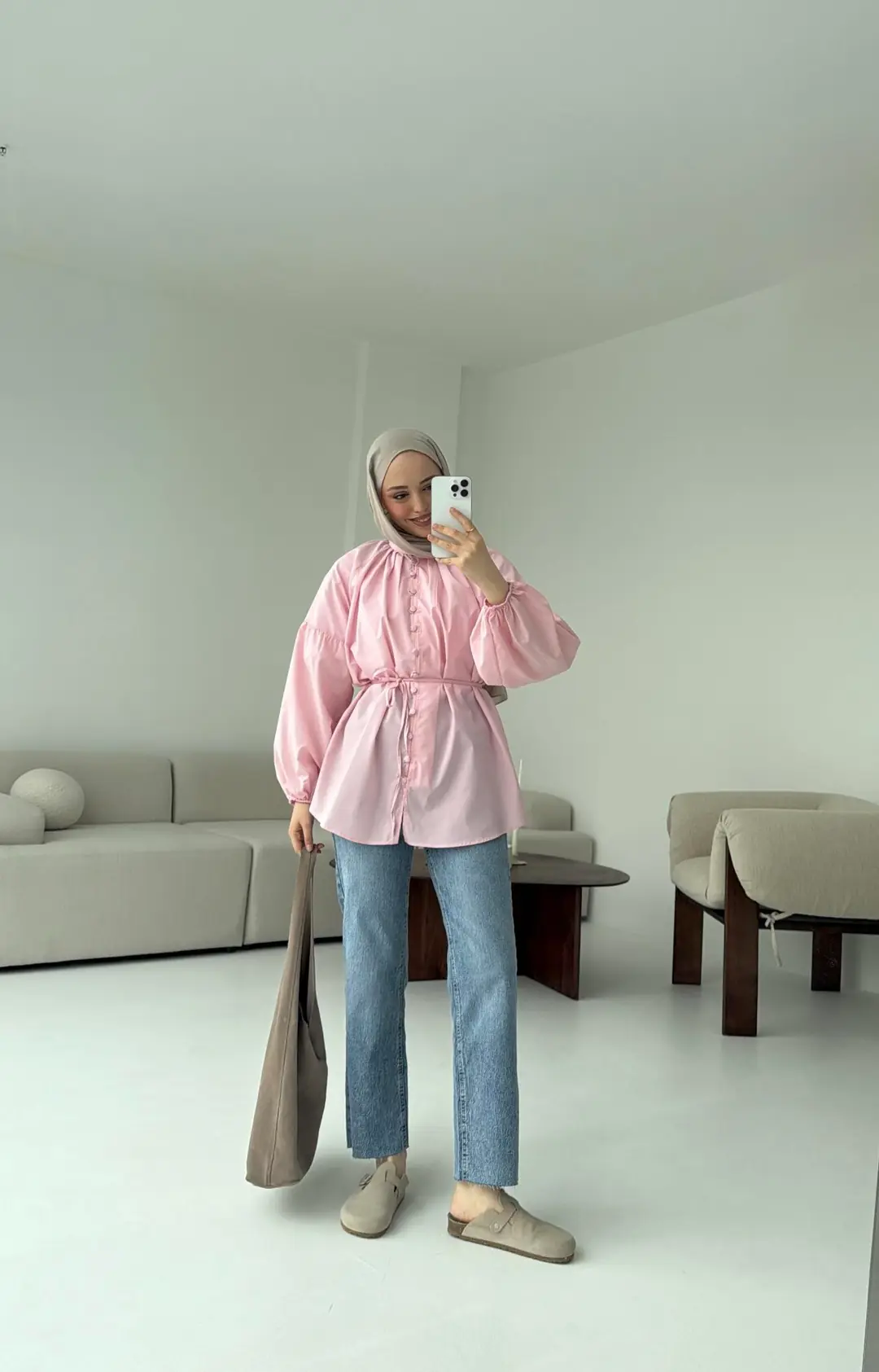 Elegant Gömlek Pembe - Görsel 6