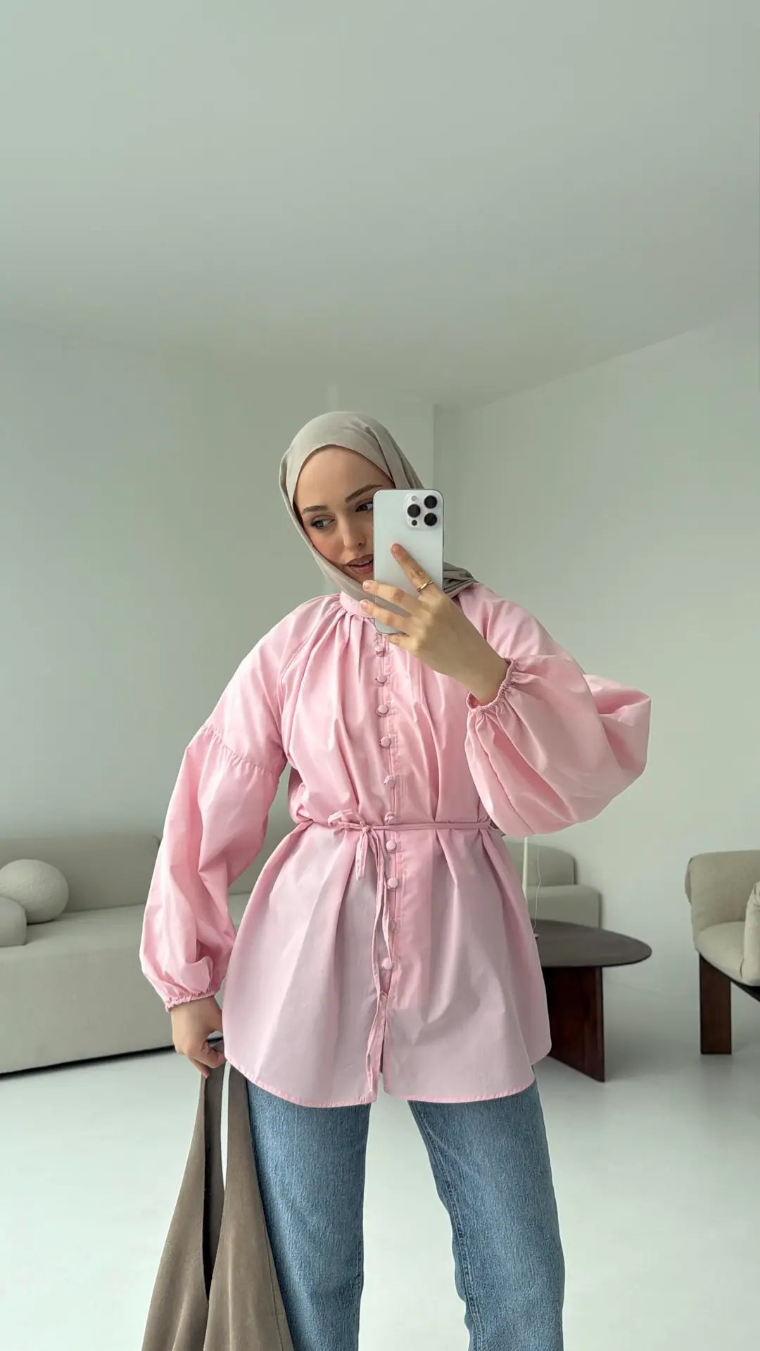 Elegant Gömlek Pembe - Görsel 7