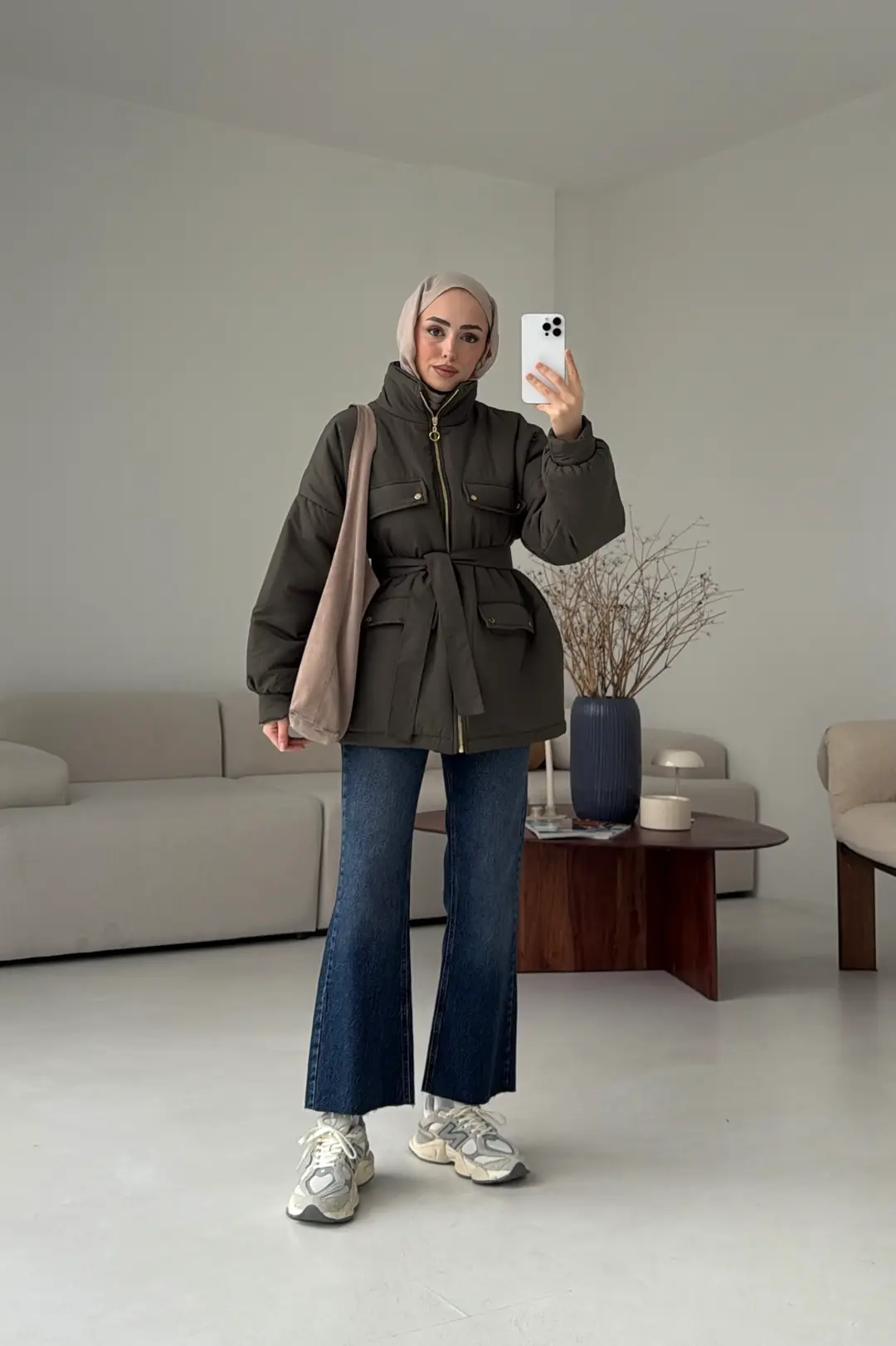 Elyaf Dolgulu Hafif Mont Haki - Görsel 8