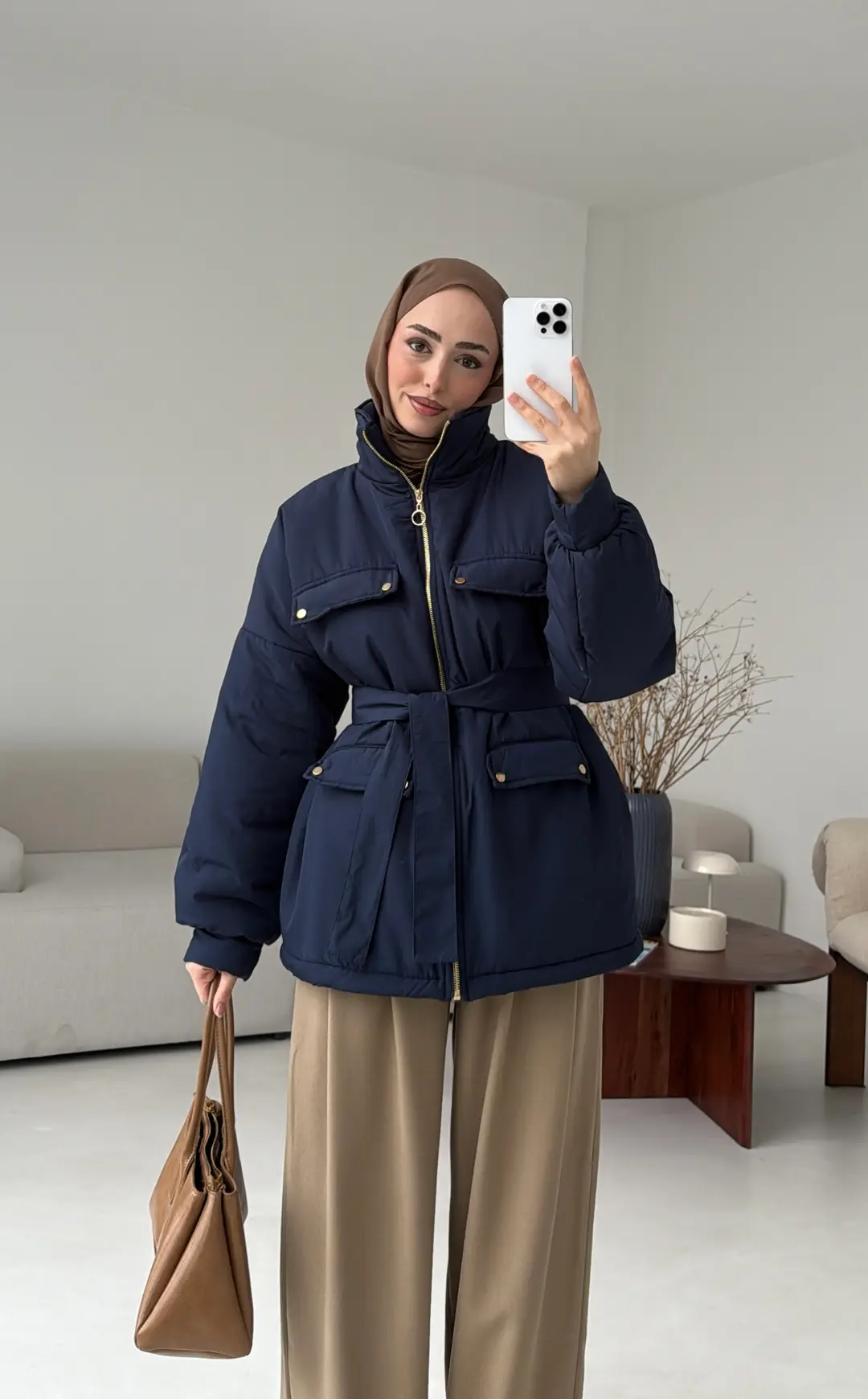 Elyaf Dolgulu Hafif Mont Lacivert - Görsel 3