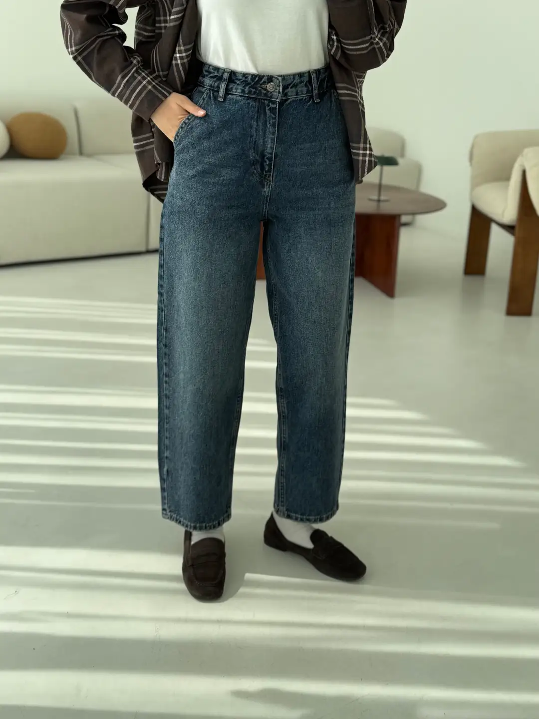 Eskitme Yıkama Mom Jean - Görsel 2