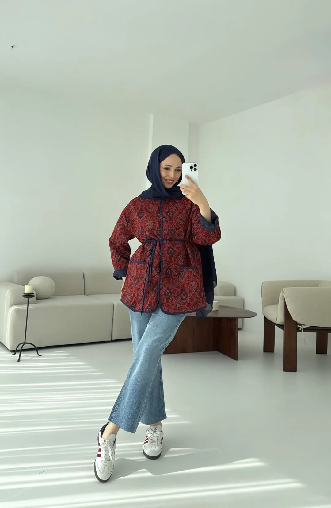 Etnik Desen Bağlamalı Ceket - Görsel 4