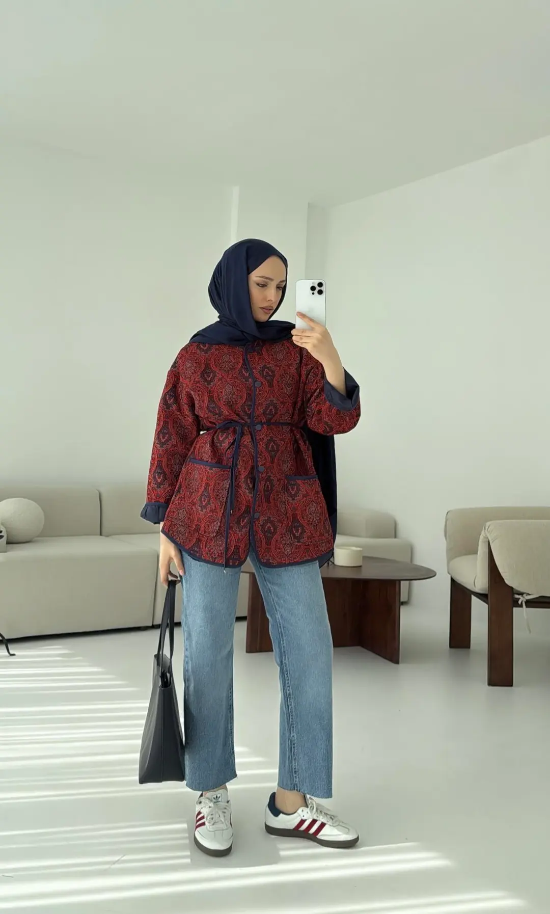 Etnik Desen Bağlamalı Ceket - Görsel 6