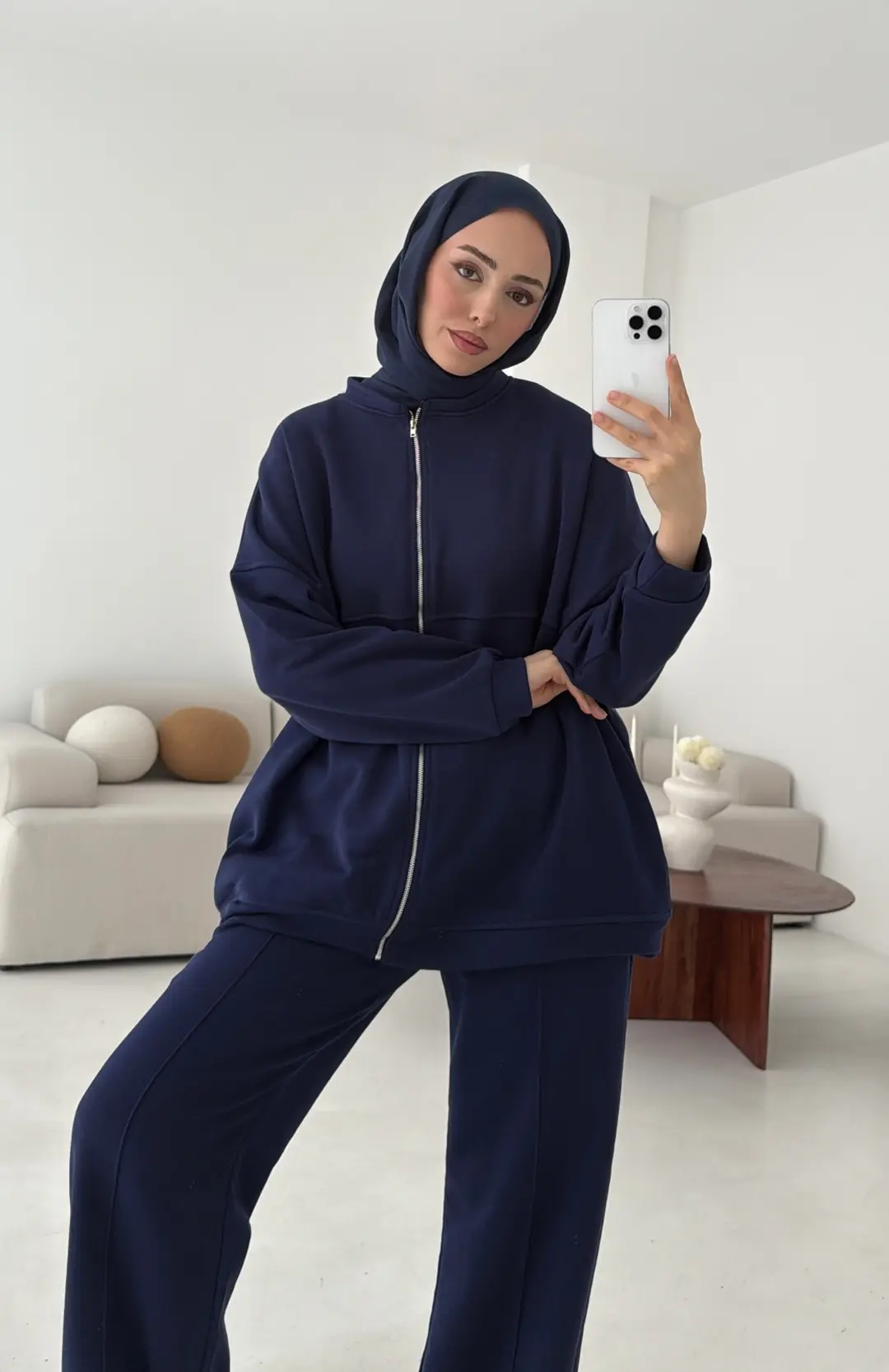 Fermuarlı 3 İplik Takım Lacivert - Görsel 10