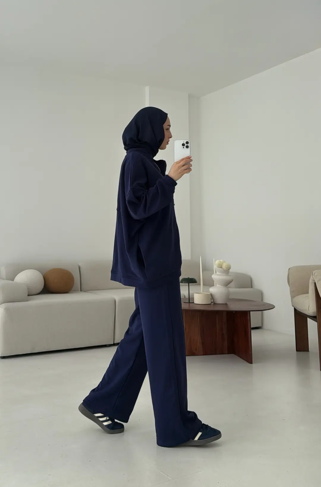 Fermuarlı 3 İplik Takım Lacivert - Görsel 3