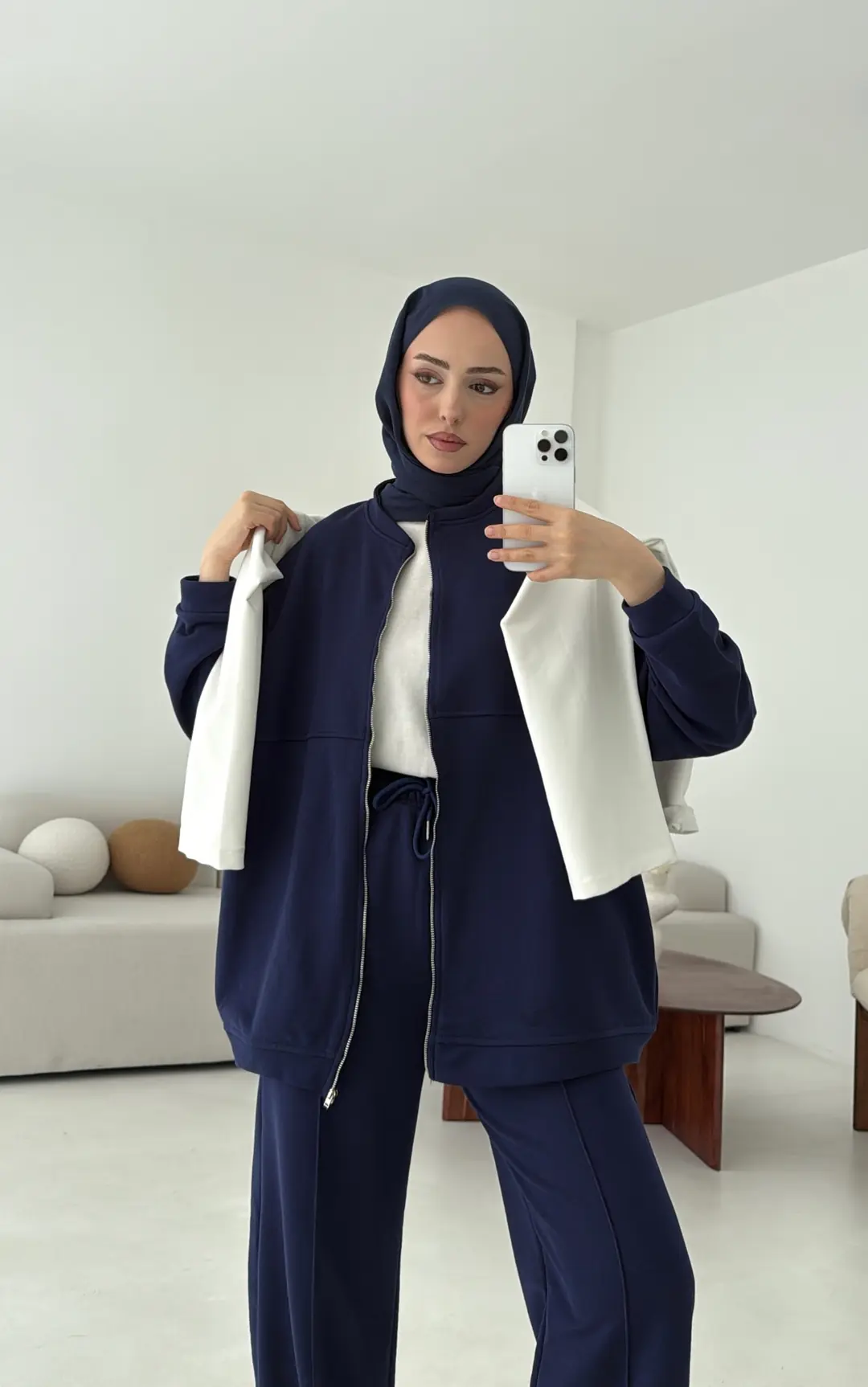 Fermuarlı 3 İplik Takım Lacivert - Görsel 5