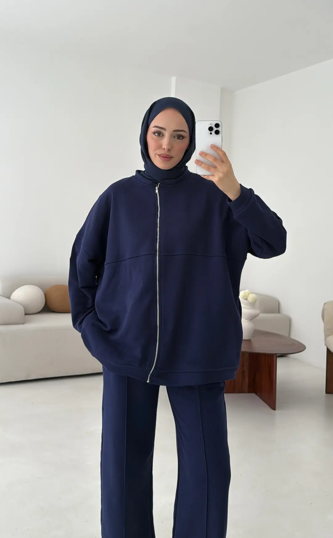 Fermuarlı 3 İplik Takım Lacivert - Görsel 6