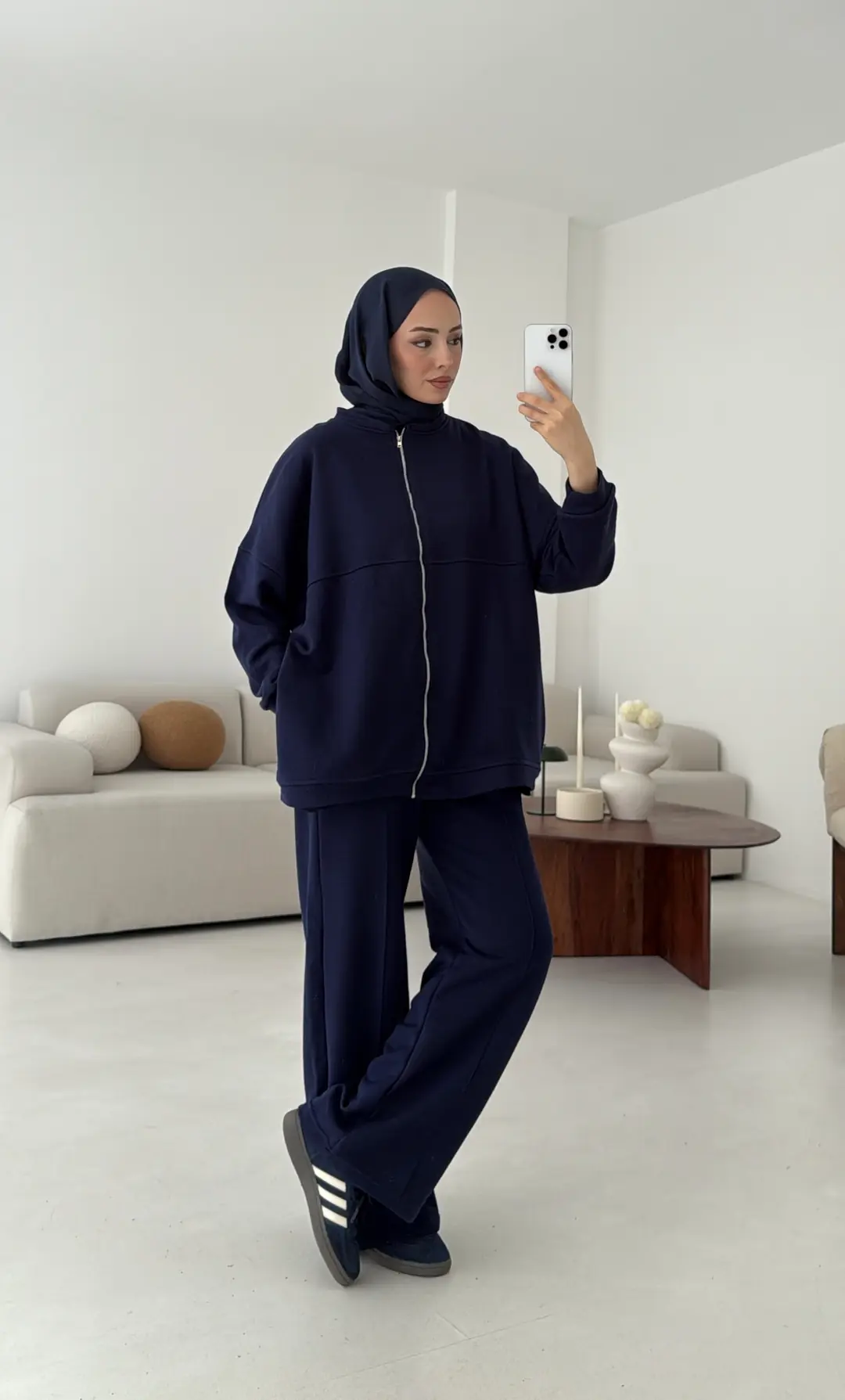 Fermuarlı 3 İplik Takım Lacivert - Görsel 8