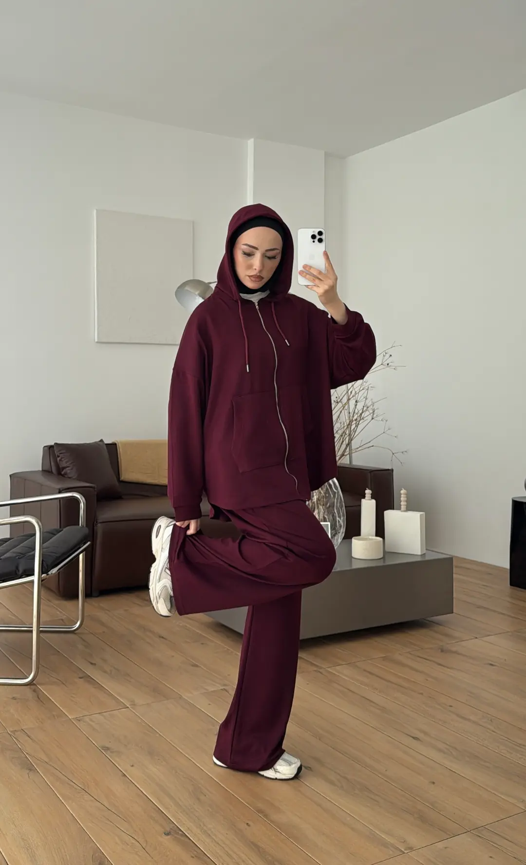 Fermuarlı Oysho Takım Bordo - Görsel 3