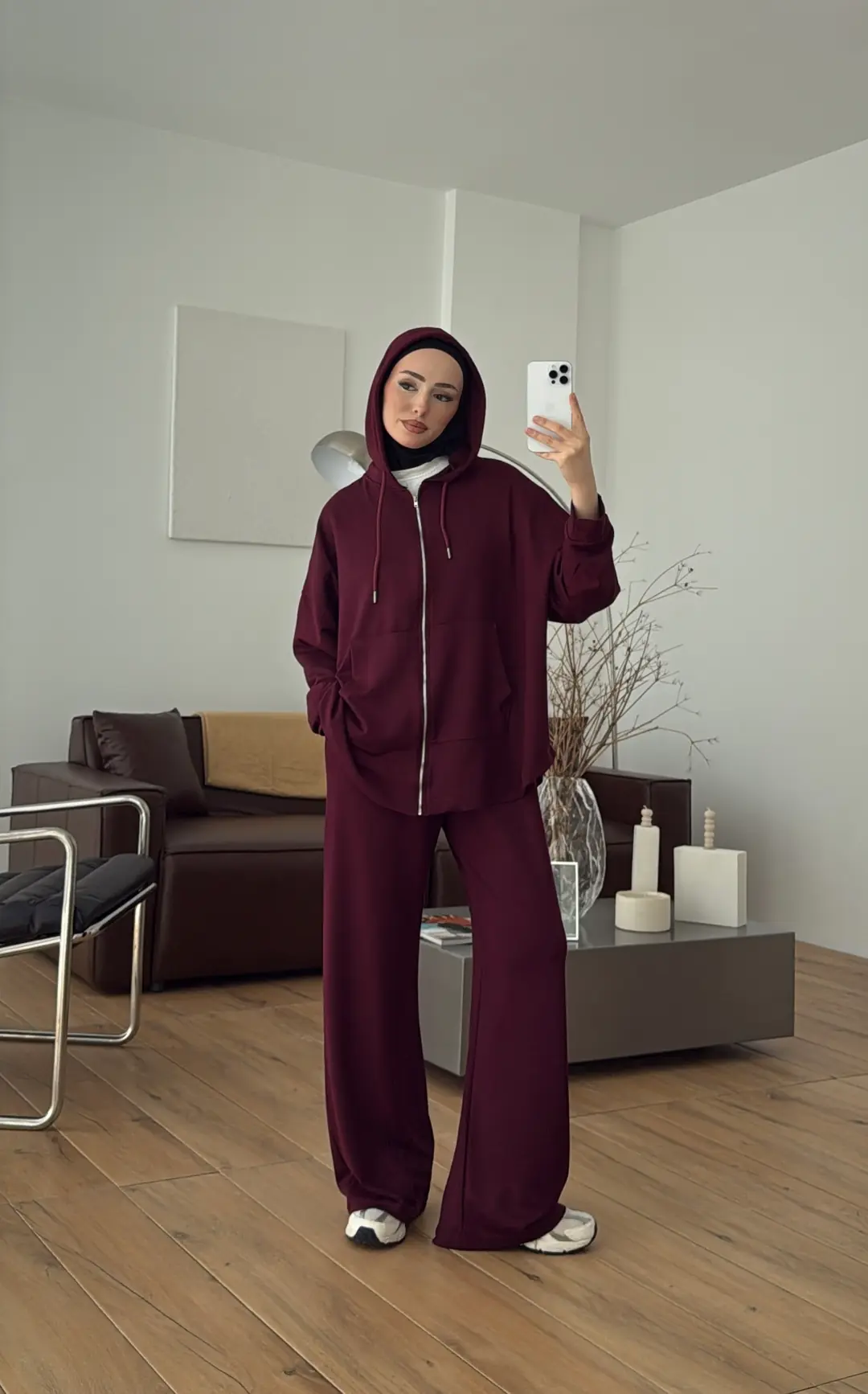 Fermuarlı Oysho Takım Bordo - Görsel 5