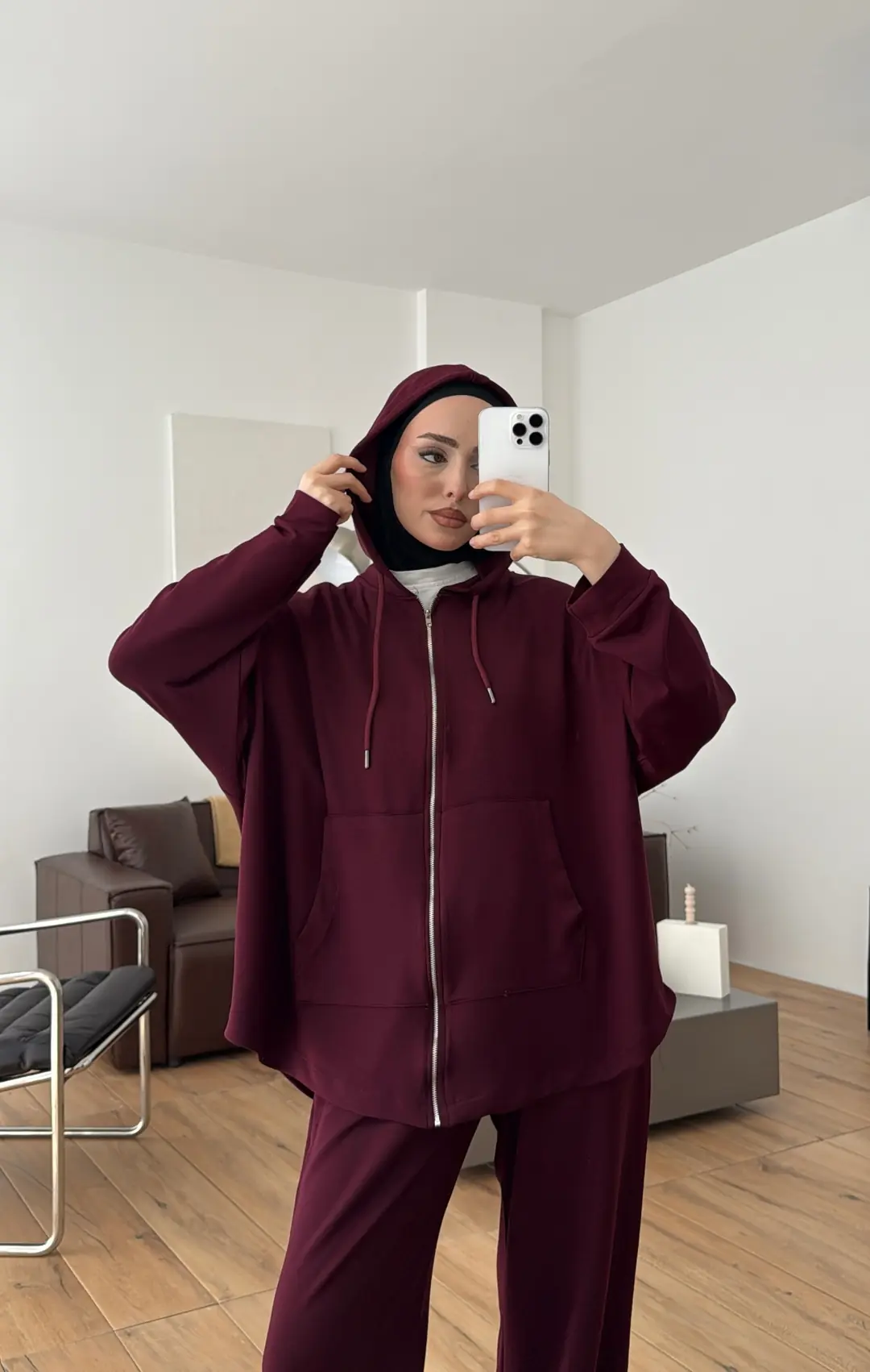 Fermuarlı Oysho Takım Bordo - Görsel 6