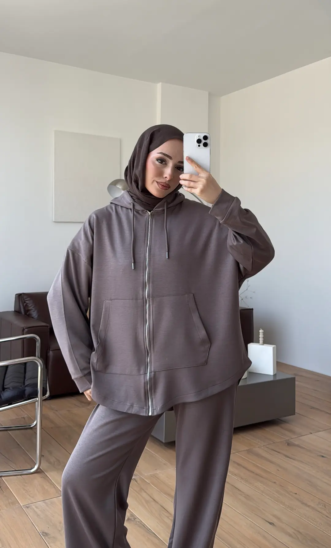 Fermuarlı Oysho Takım Vizon - Görsel 7