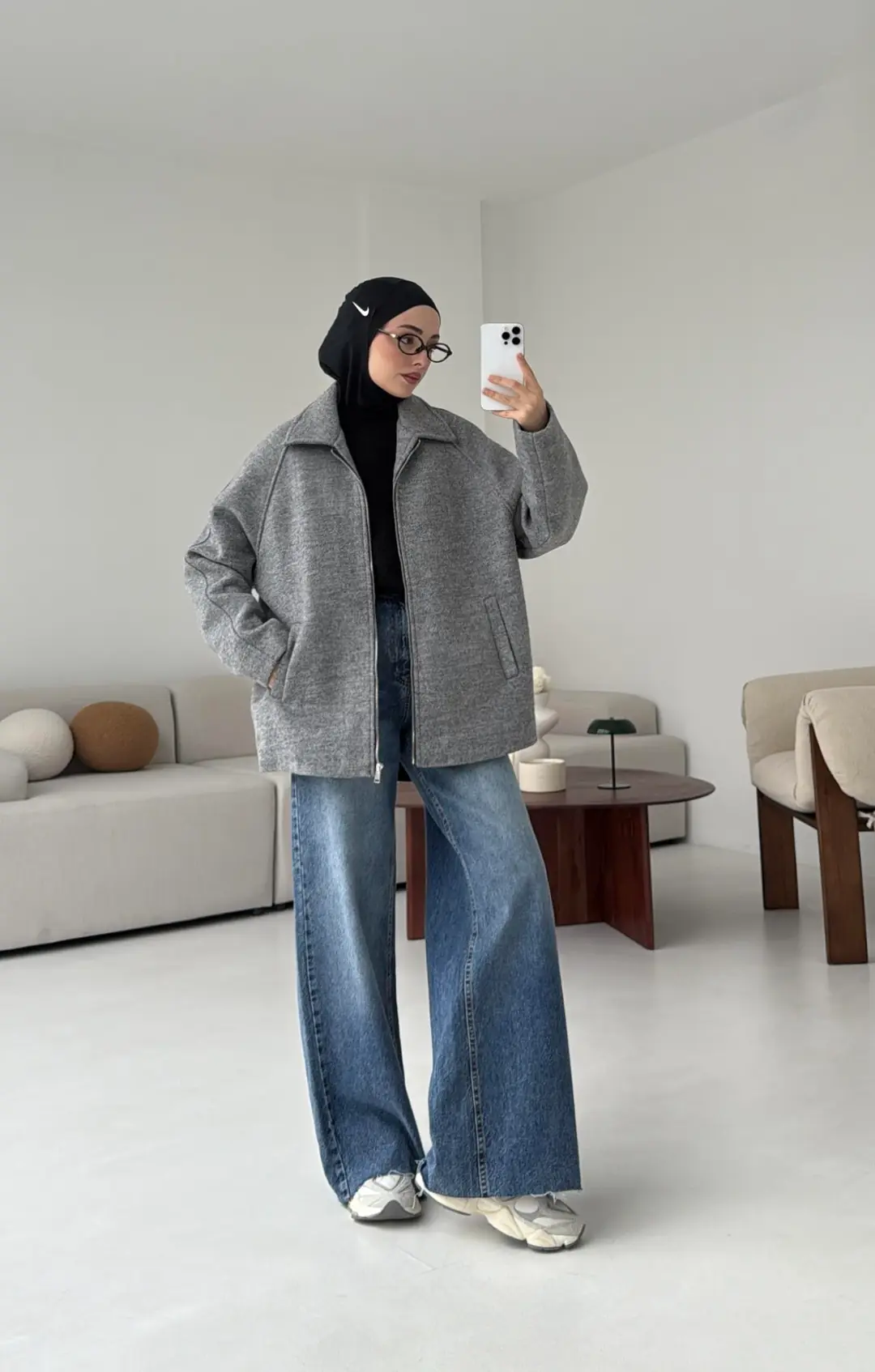 Fermuarlı Premıum Kece Ceket Gri