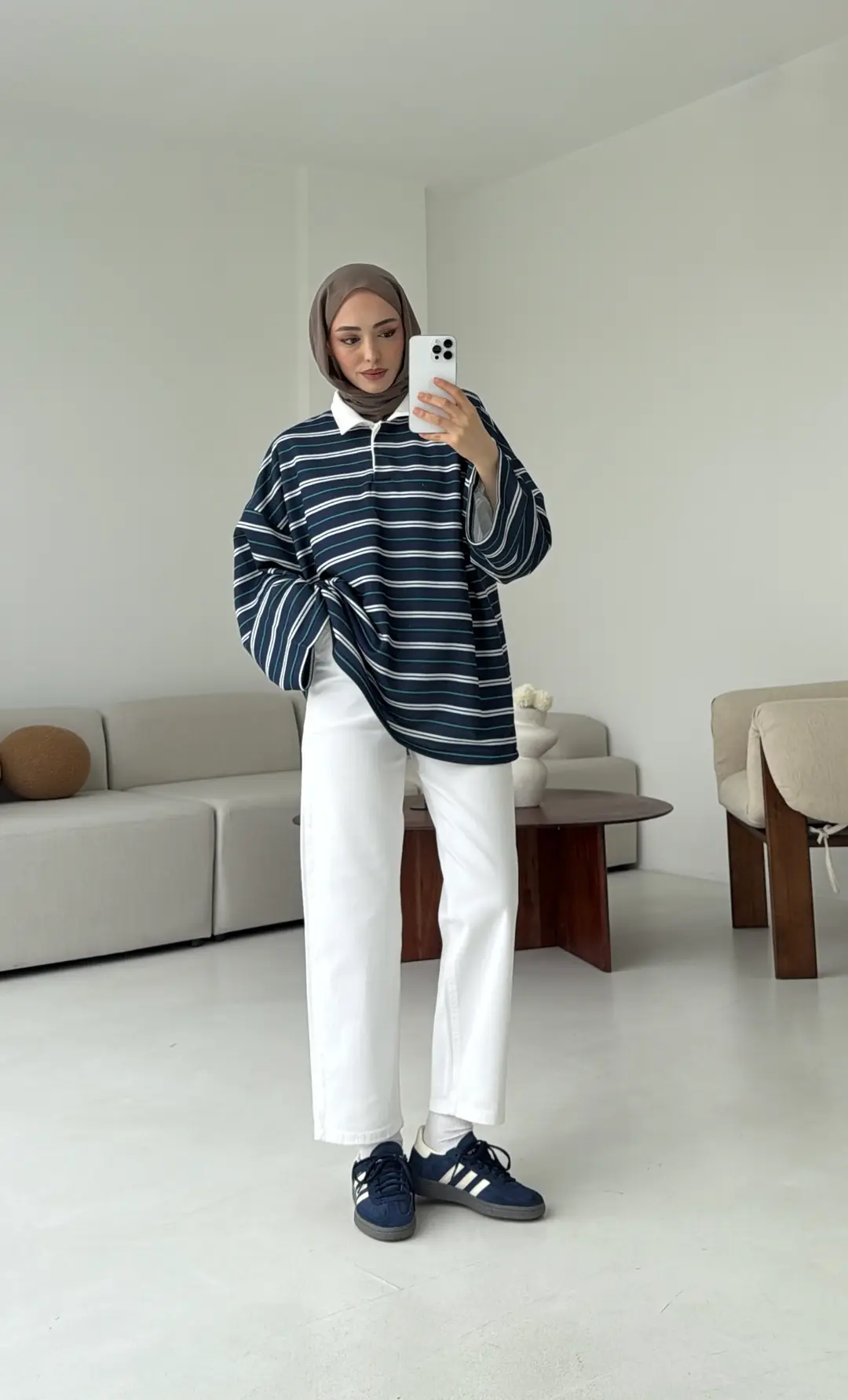 Fleece Polo Yaka Sweatshirt Yeşil - Görsel 8