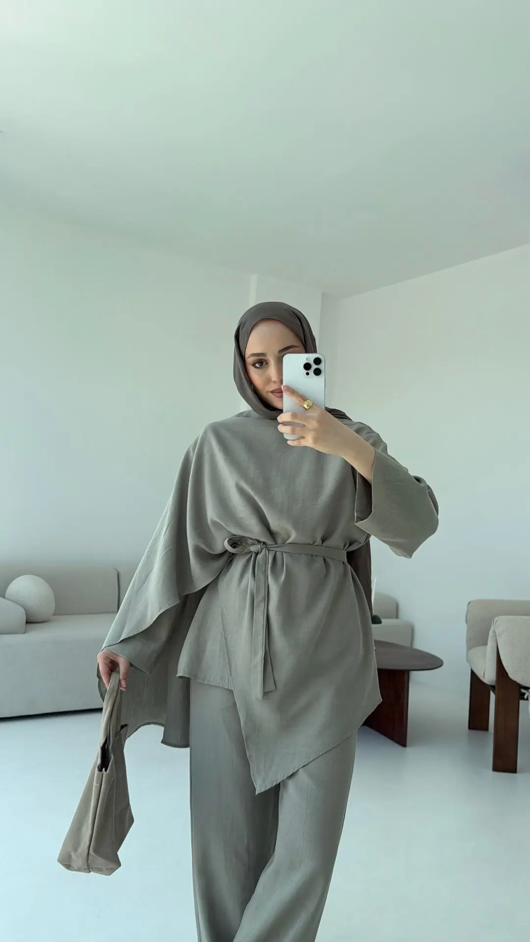 Fular Detay Tunik Takım Haki - Görsel 9