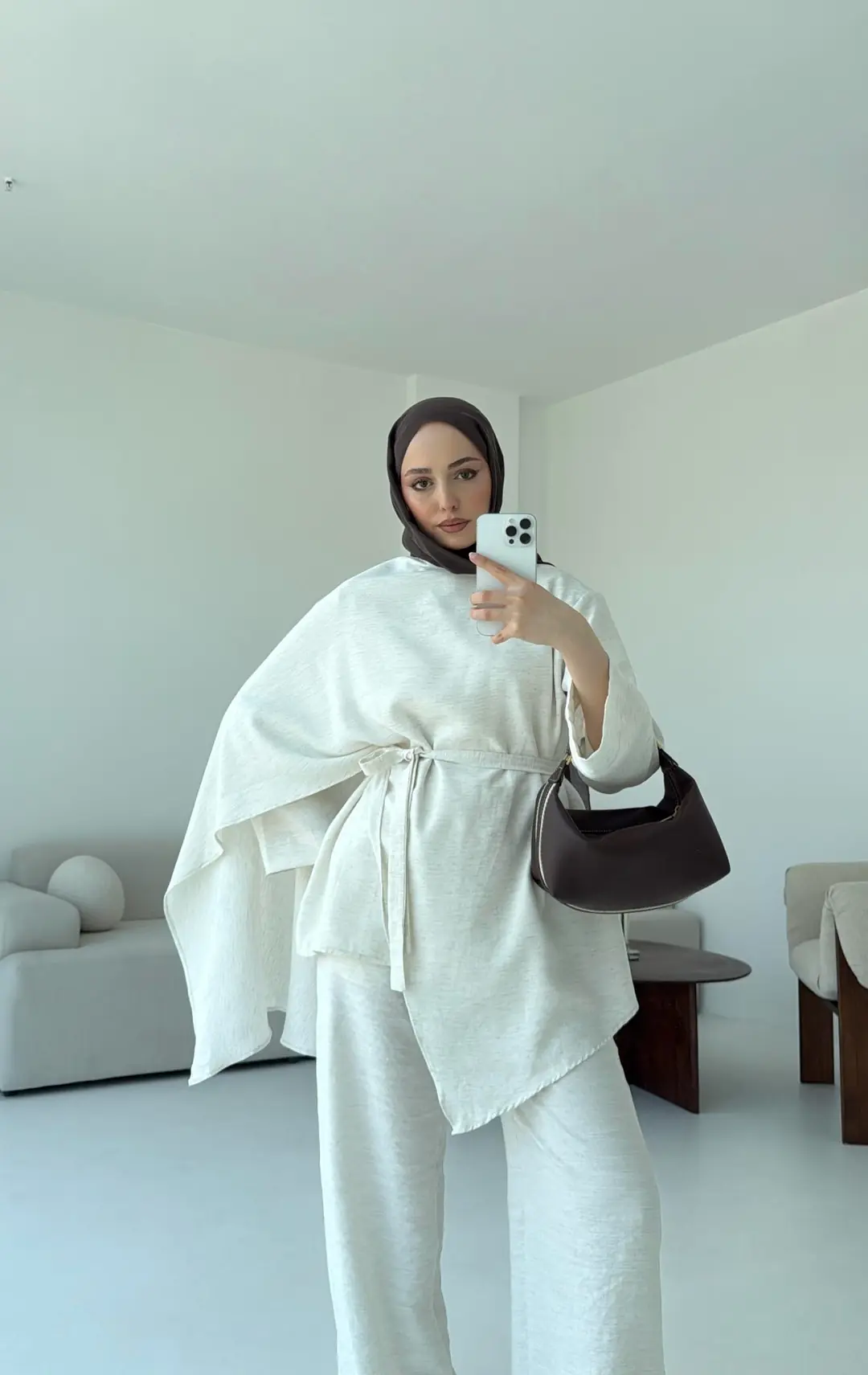 Fular Detay Tunik Takım Natural - Görsel 4