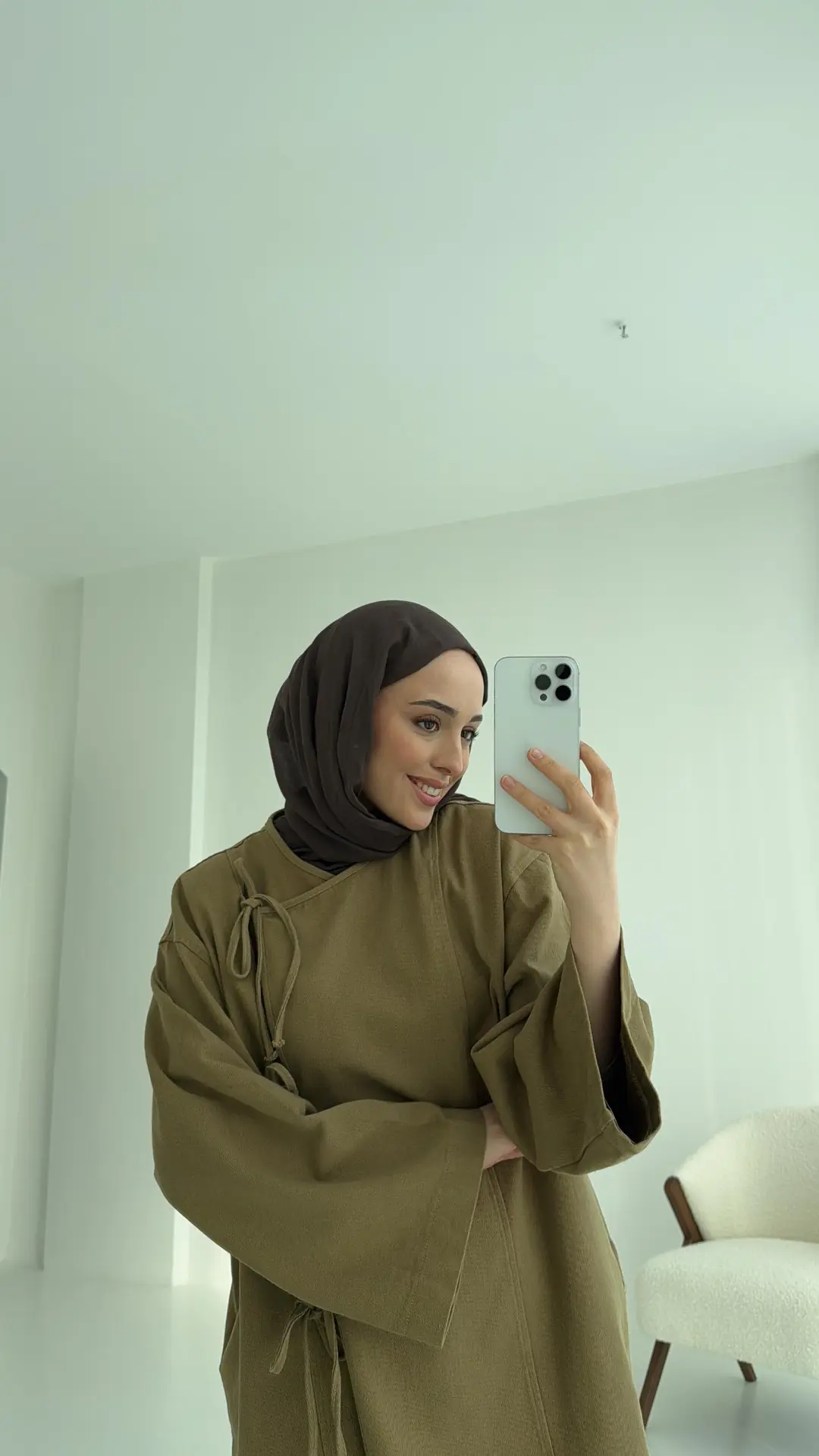 Gabardin Baglamalı Ceket/Kimono Olive - Görsel 4