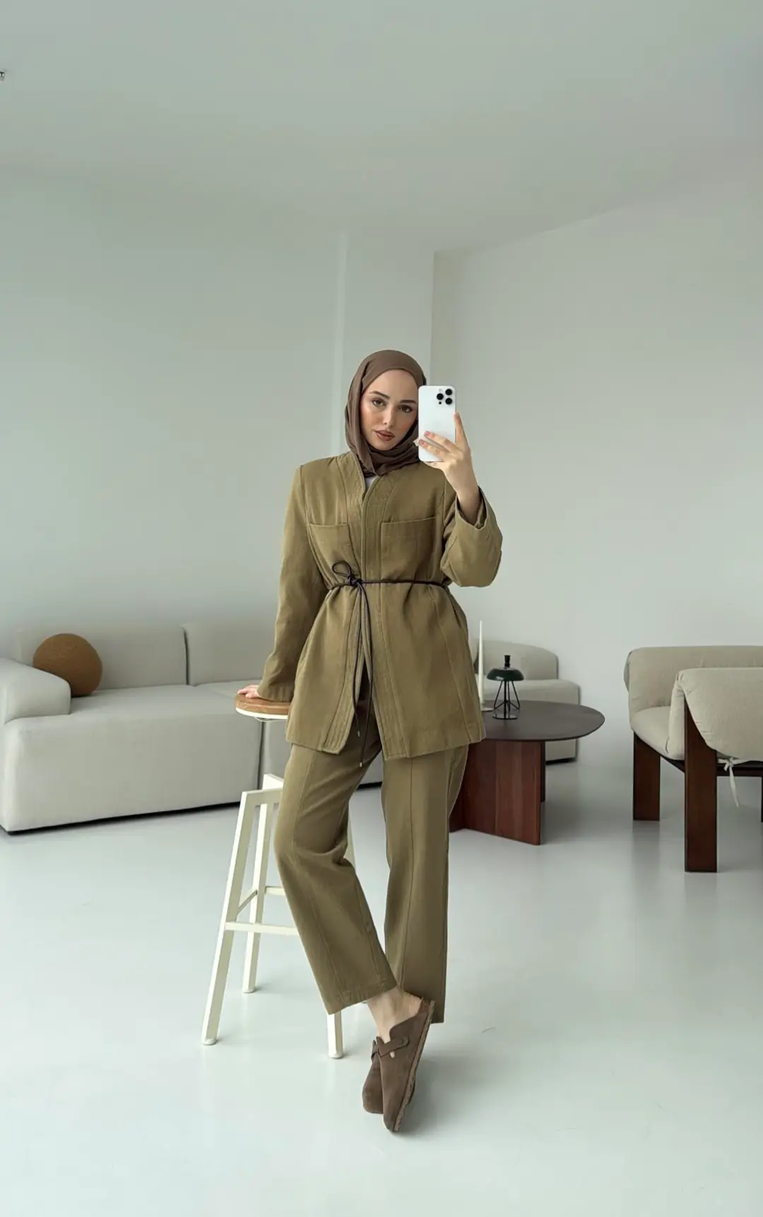 Gabardin Kemerli Takım Haki