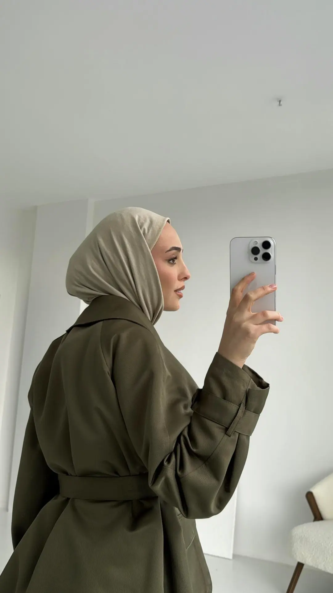 Astarlı Haki Trençkot - Görsel 2