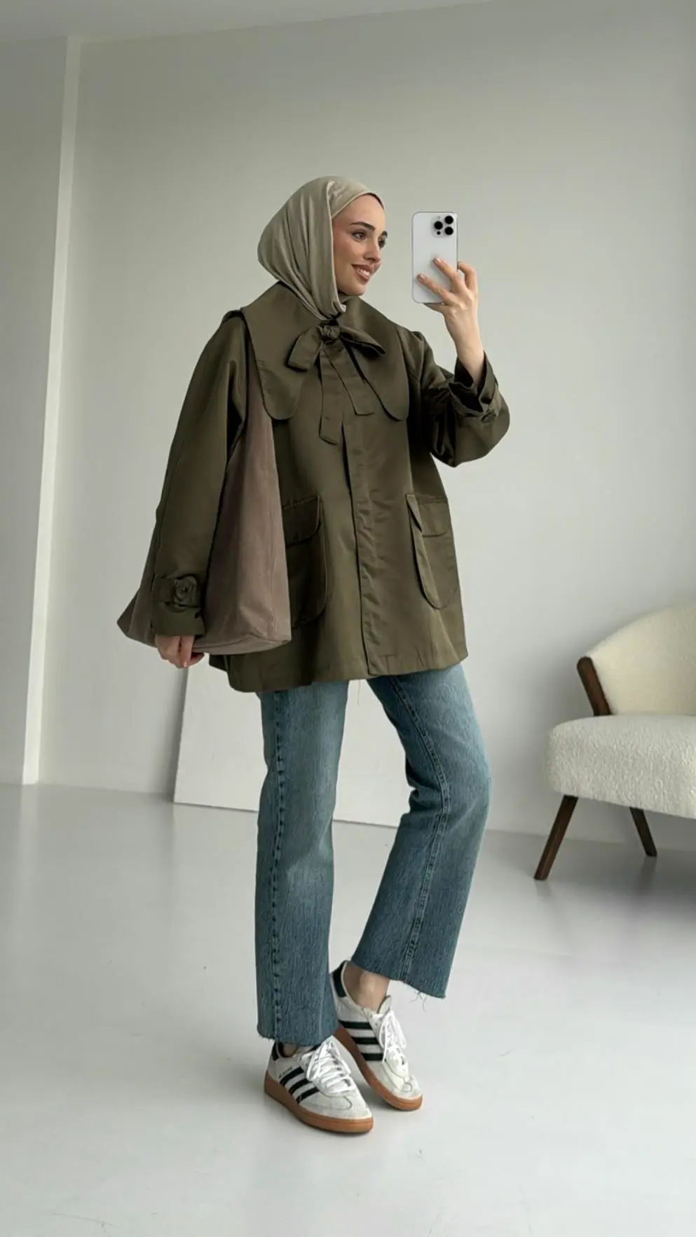 Astarlı Haki Trençkot - Görsel 3