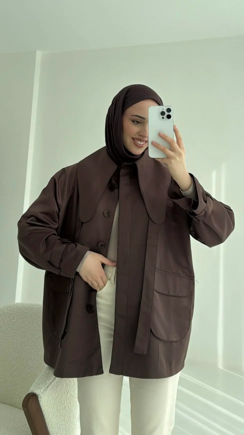 Astarlı Kahve Trençkot - Görsel 3