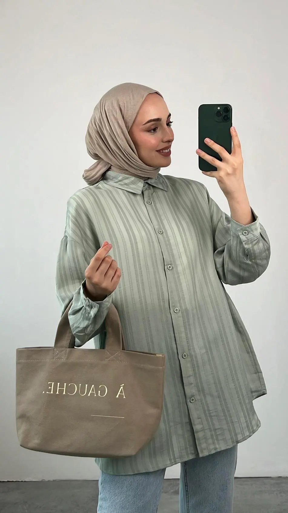 Geçişli Gömlek Yeşil - Görsel 2