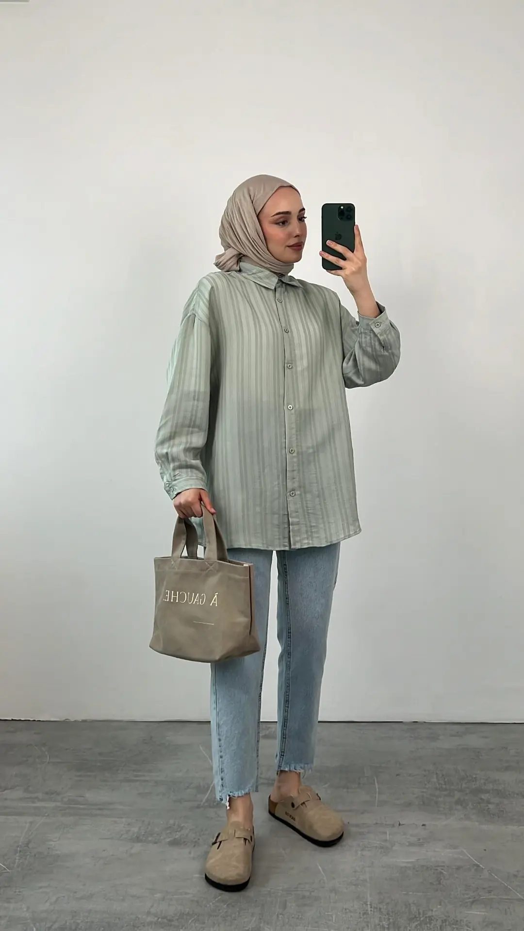 Geçişli Gömlek Yeşil - Görsel 3