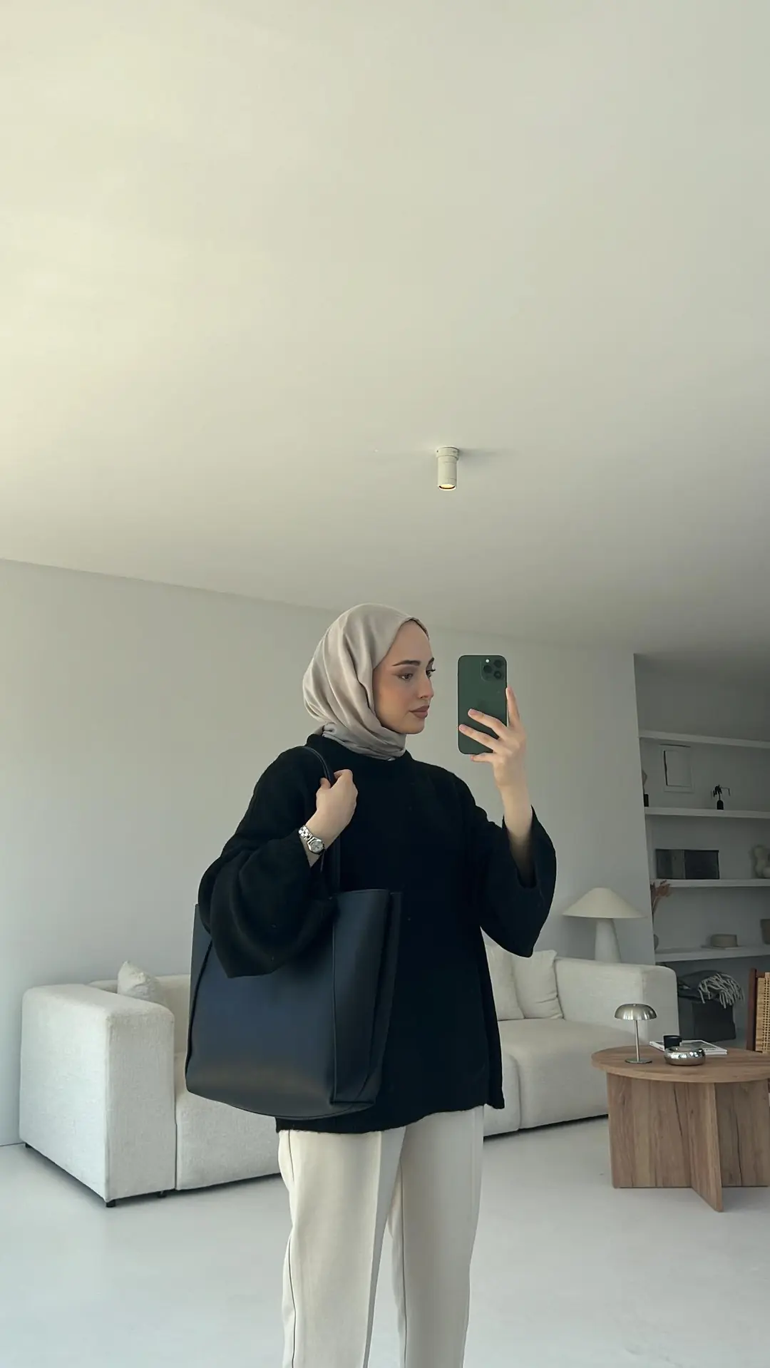 Geniş Kol Basıc Kazak Siyah - Görsel 2