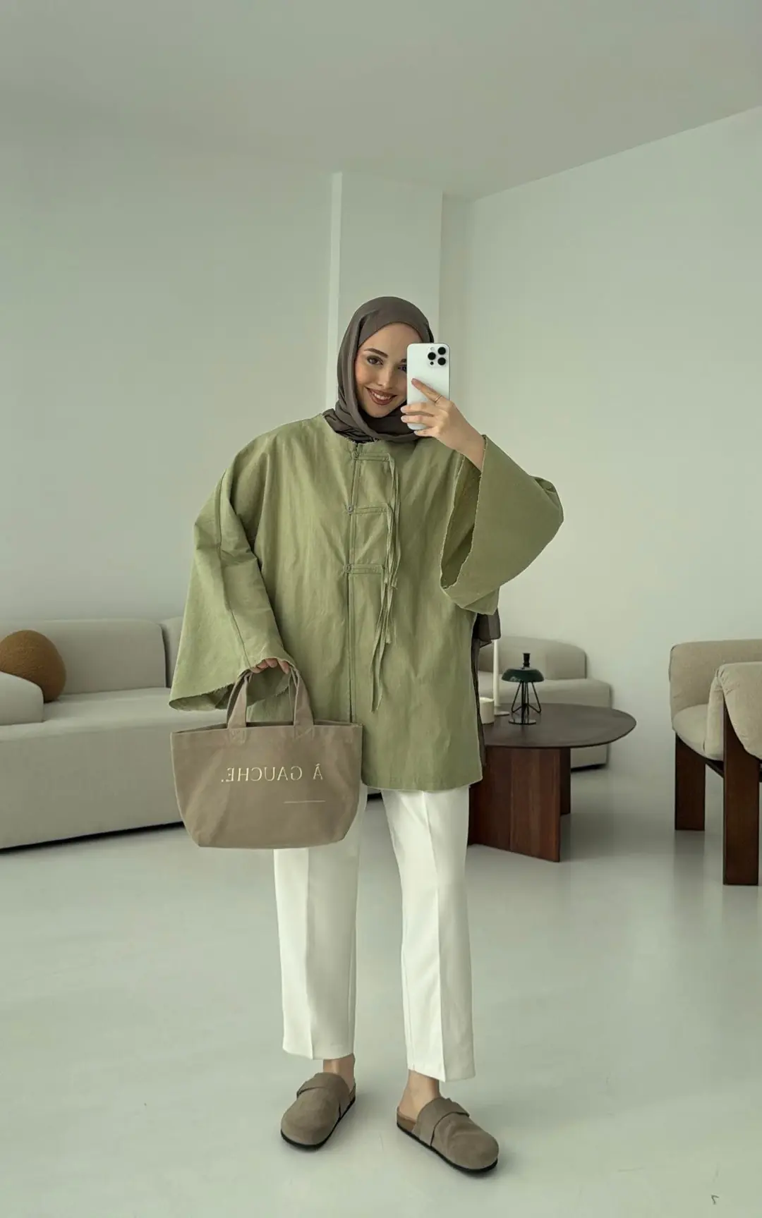 Geniş Kol Kimono Acık Yeşil - Görsel 2