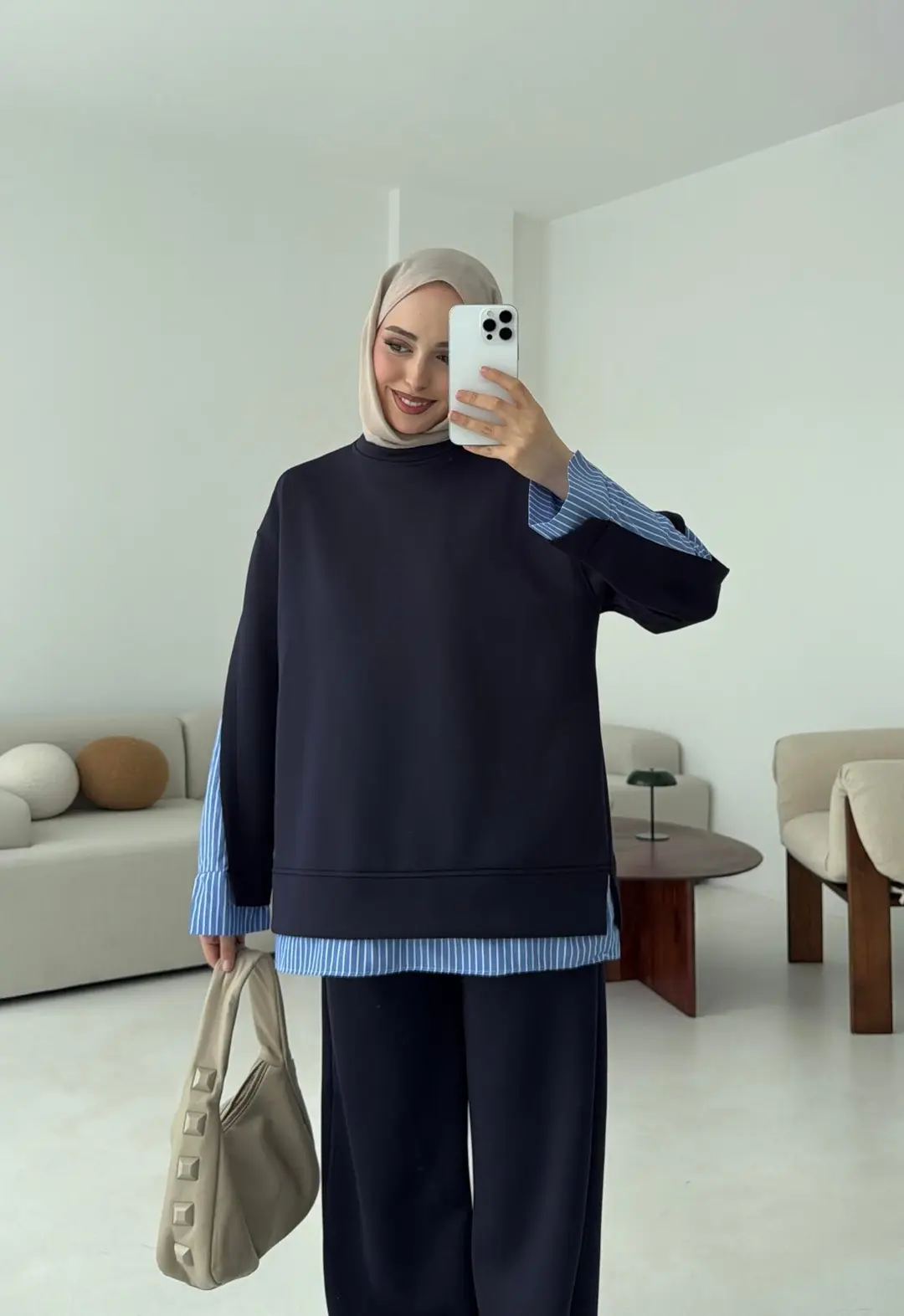 Gömlek Detay Scuba Takım Lacivert - Görsel 5