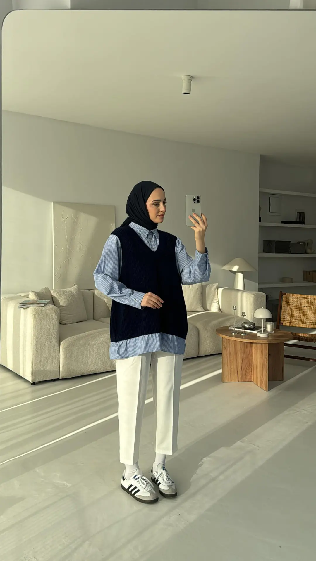 Gömlek Detaylı Triko Lacivert - Görsel 3