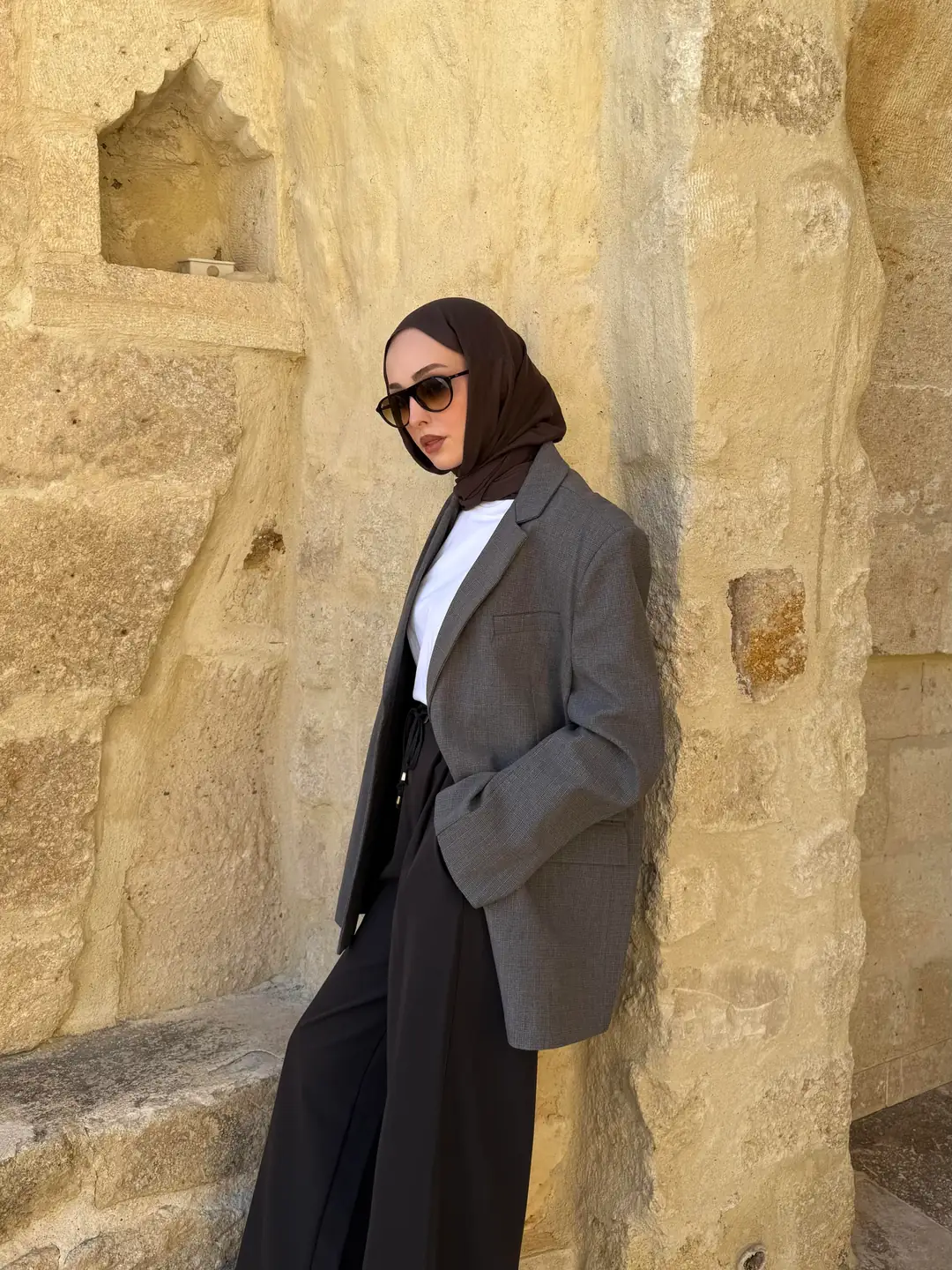 Gri Oversize Blazer Ceket - Görsel 3