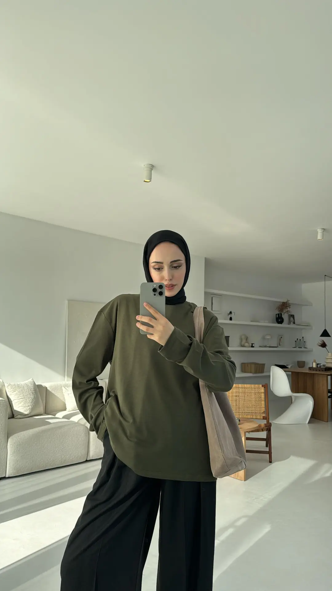 Haki Basıc Sweatshirt - Görsel 3