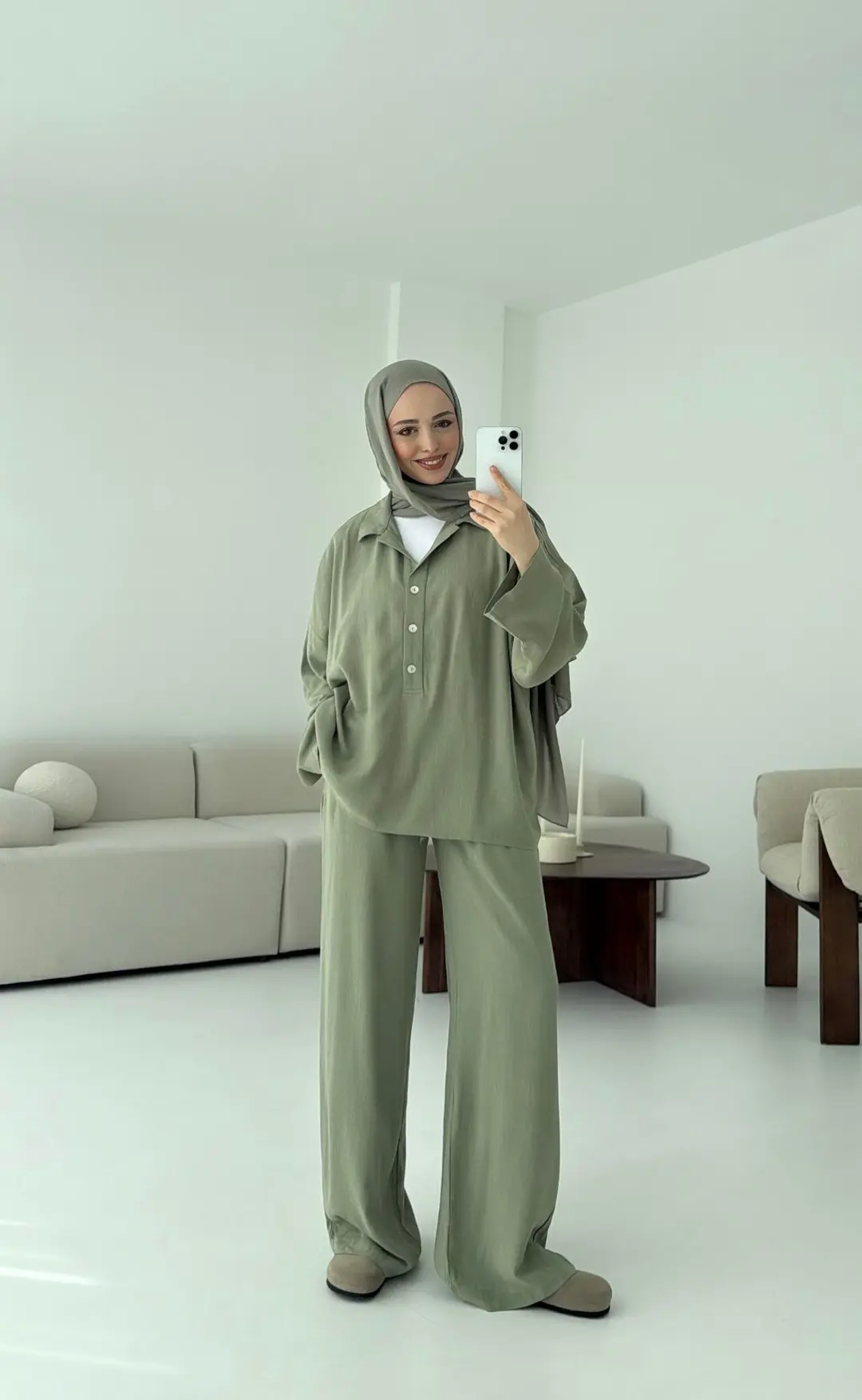 Haki Bluz Takım Bukle - Görsel 8