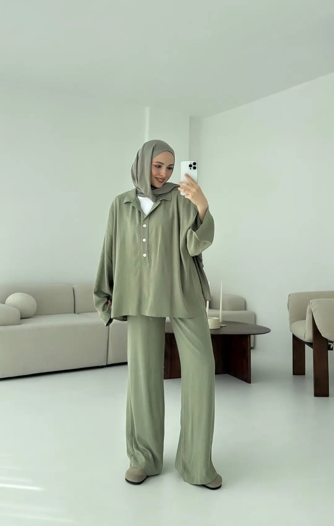 Haki Bluz Takım Bukle - Görsel 9