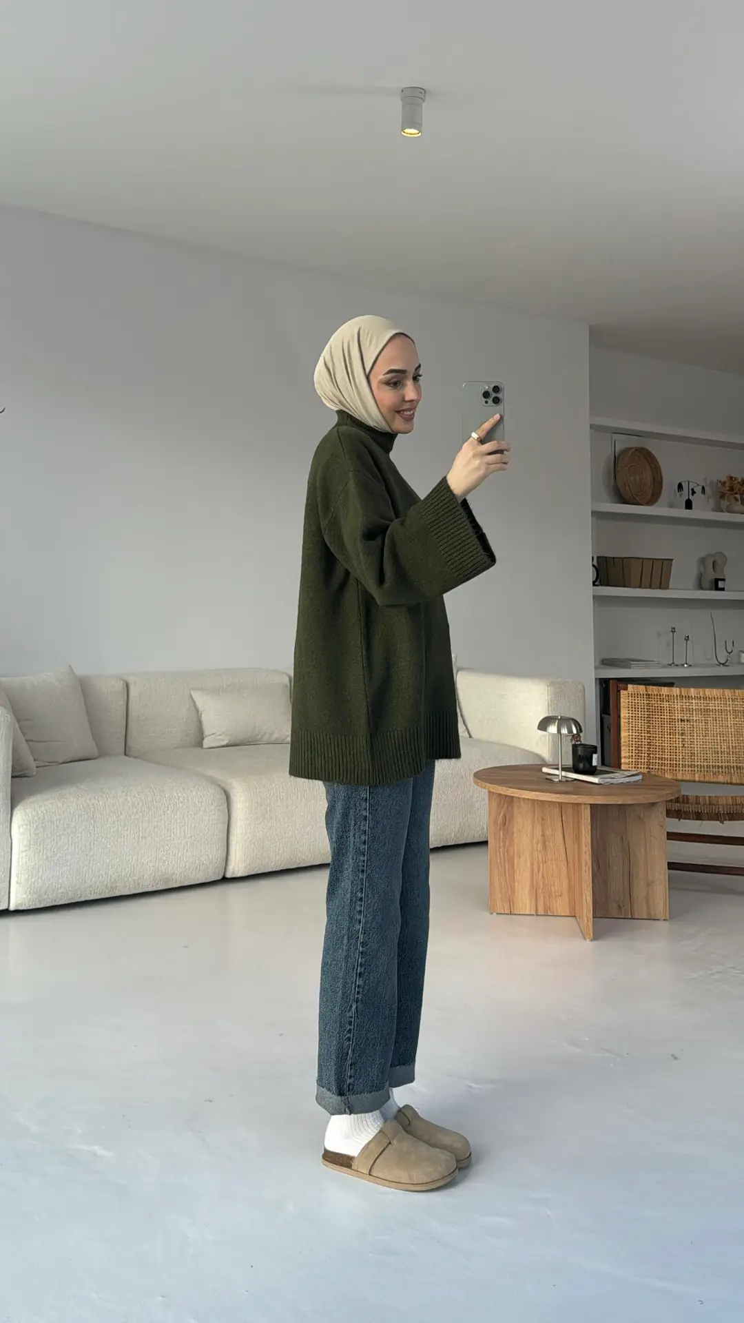 Haki Yarım Yaka Triko - Görsel 3