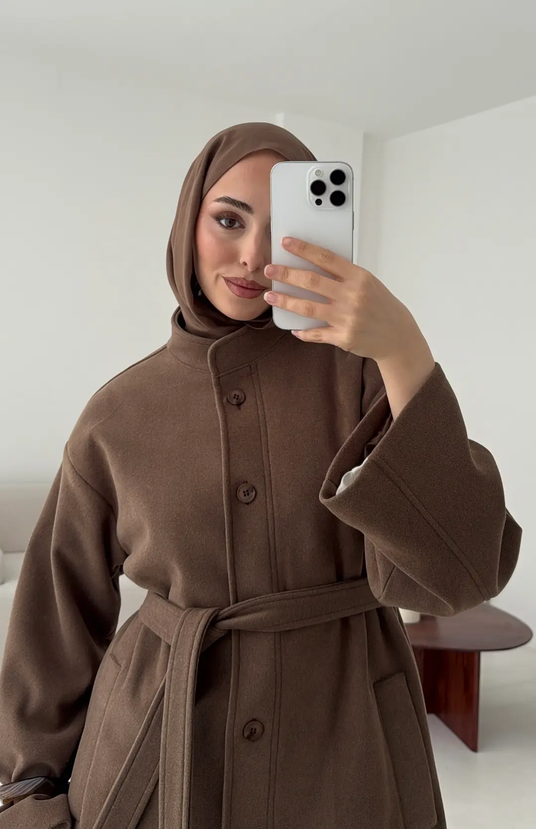 Hakim Yaka Atkılı Ceket/Kaban Camel - Görsel 4