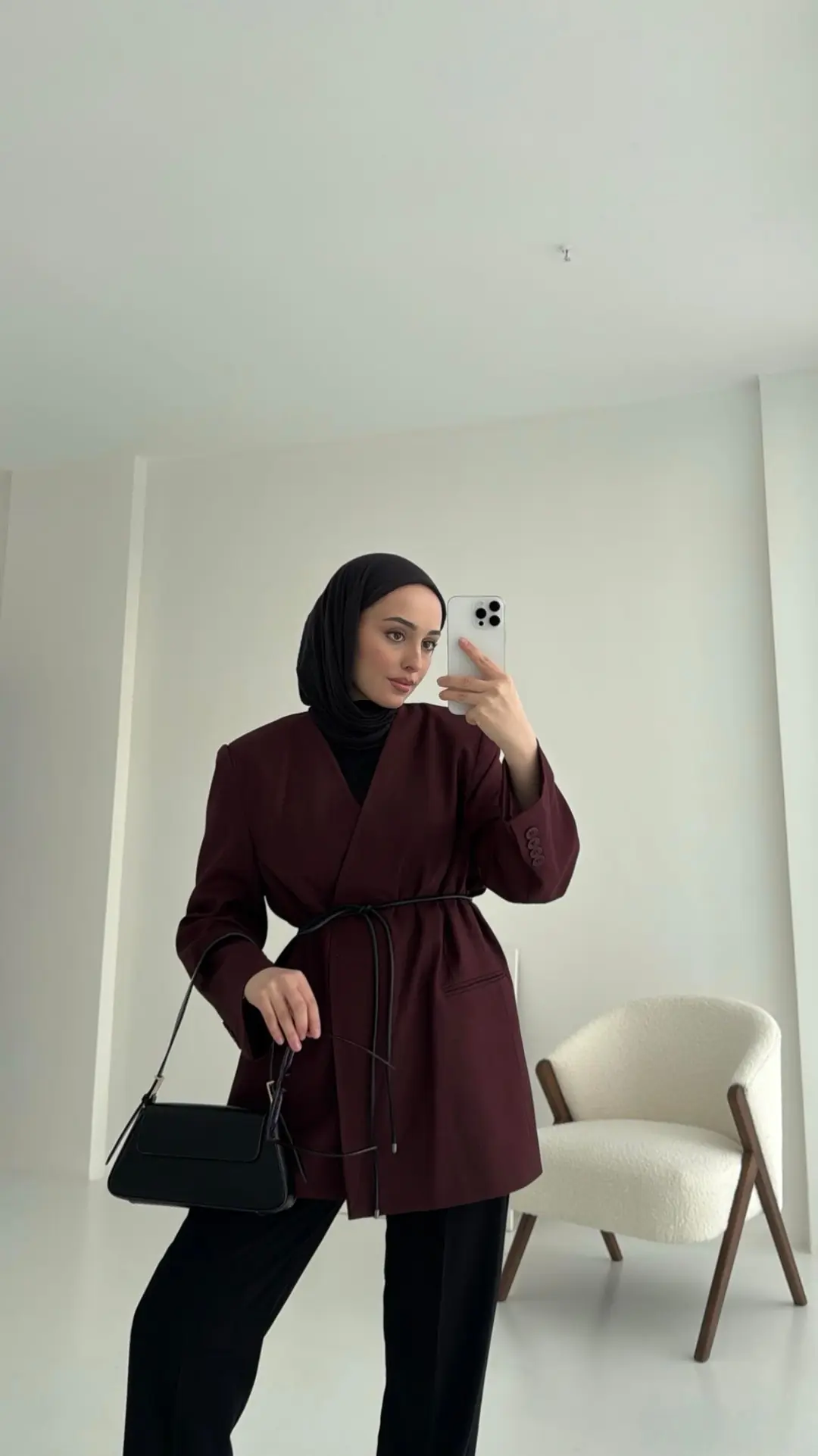 Hakim Yaka Blazer Ceket Bordo - Görsel 2