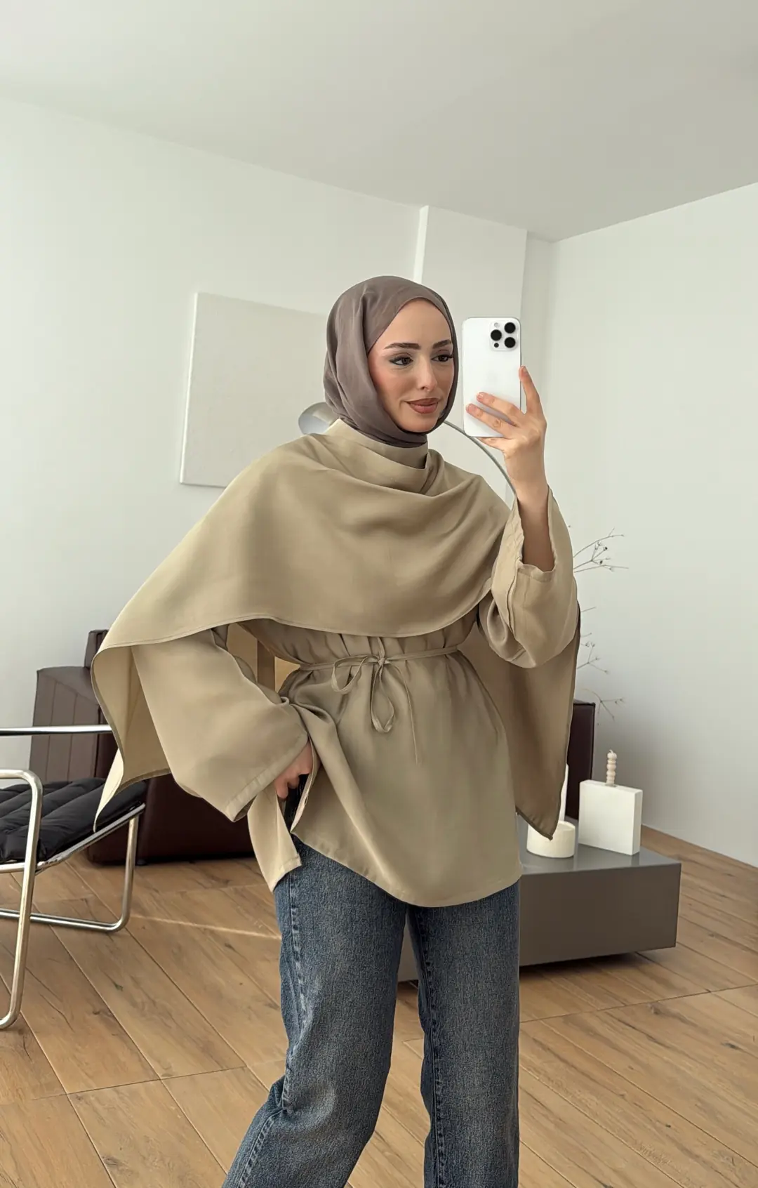 Hakim Yaka Bluz Gömlek Çağla - Görsel 8