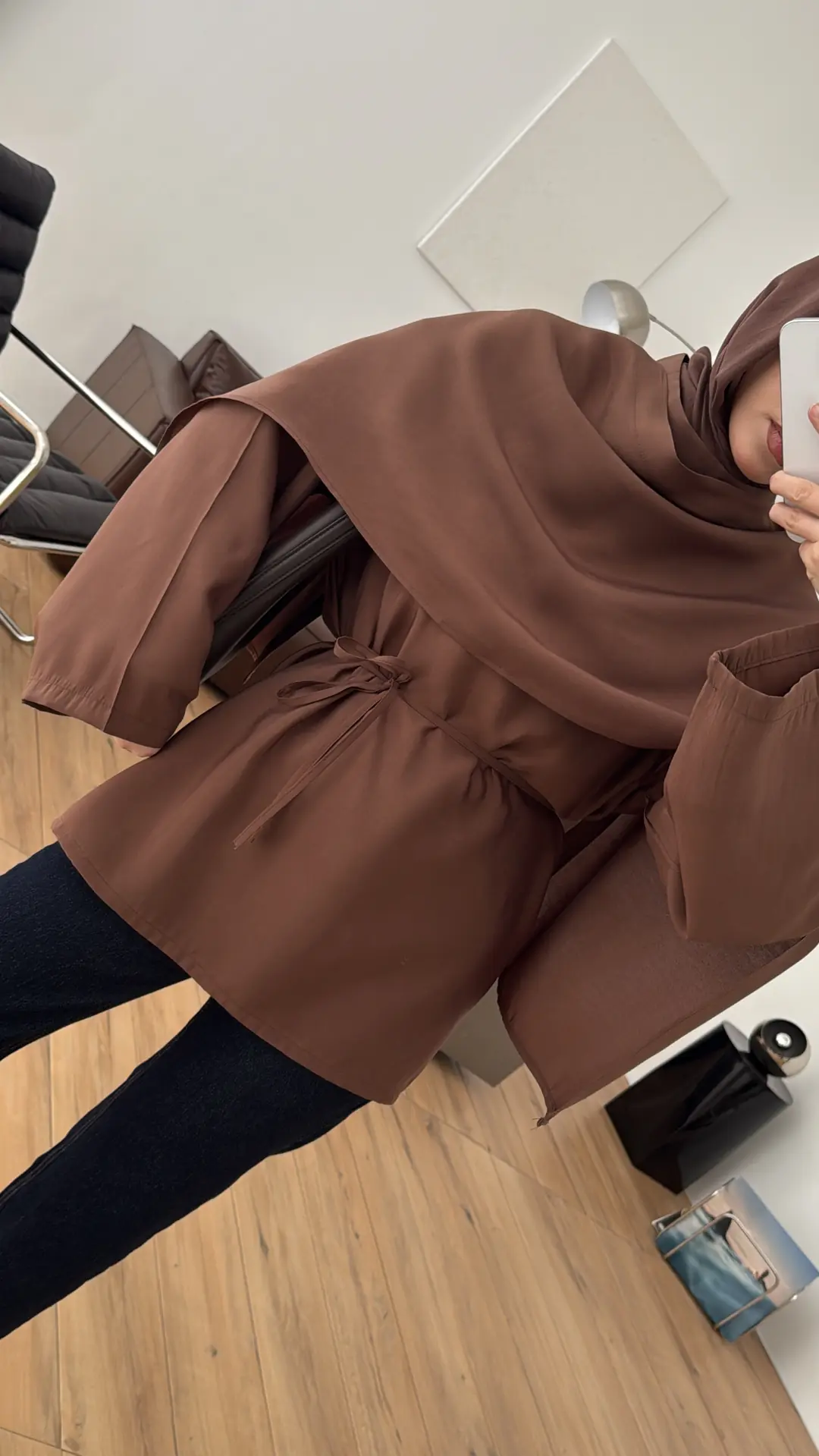 Hakim Yaka Bluz Gömlek Kahve - Görsel 3