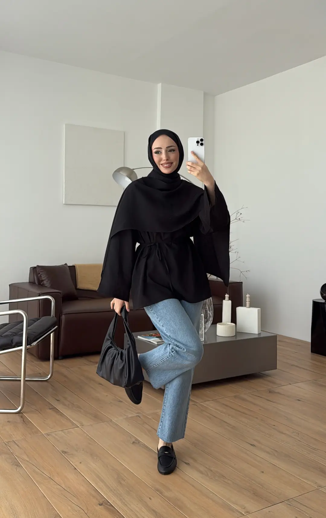 Hakim Yaka Bluz Gömlek Siyah - Görsel 8