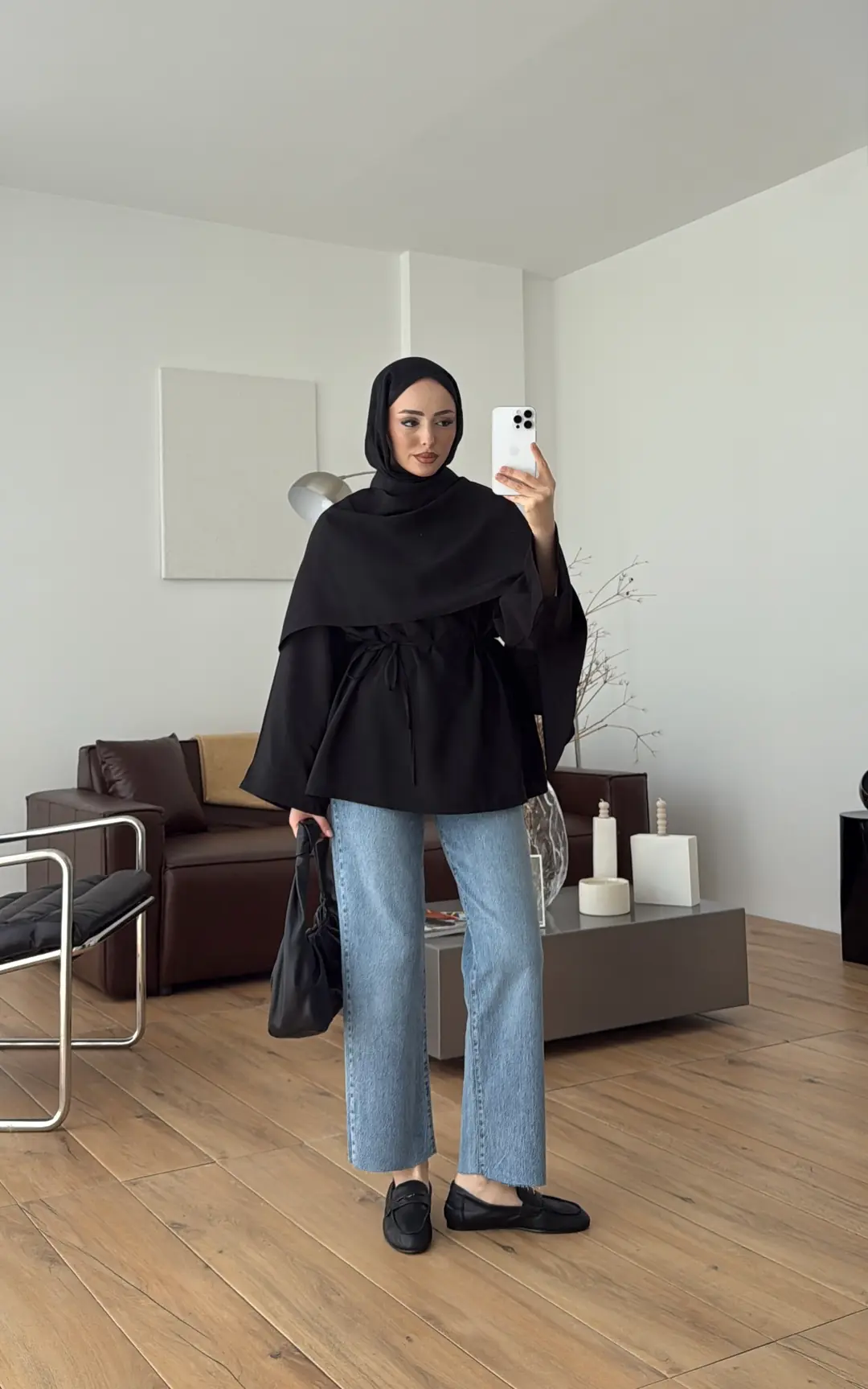 Hakim Yaka Bluz Gömlek Siyah - Görsel 9