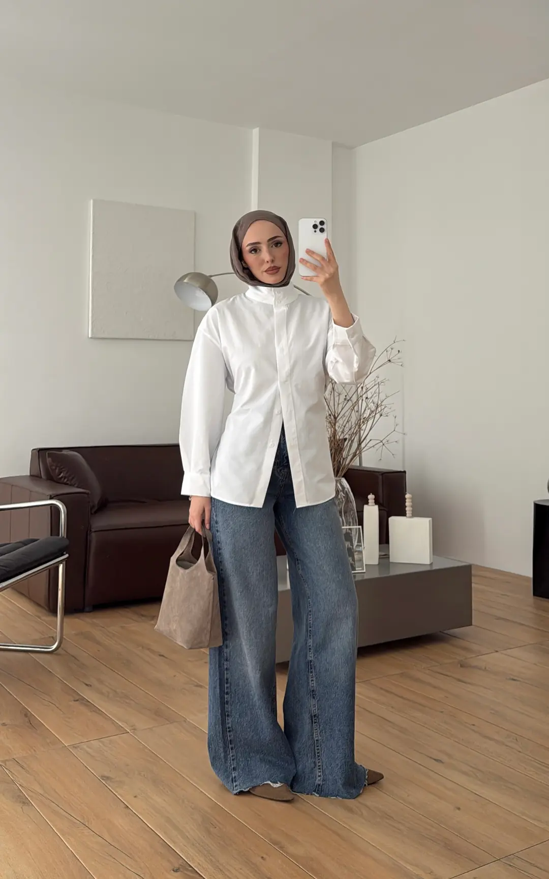 Hakim Yaka Gömlek Beyaz - Görsel 6