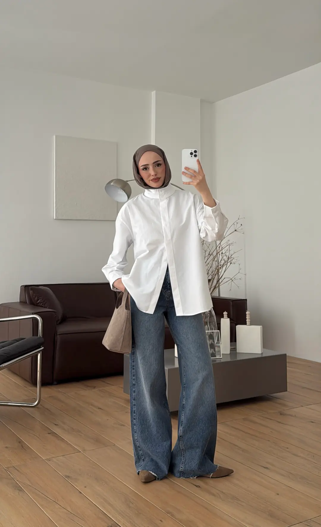 Hakim Yaka Gömlek Beyaz - Görsel 8