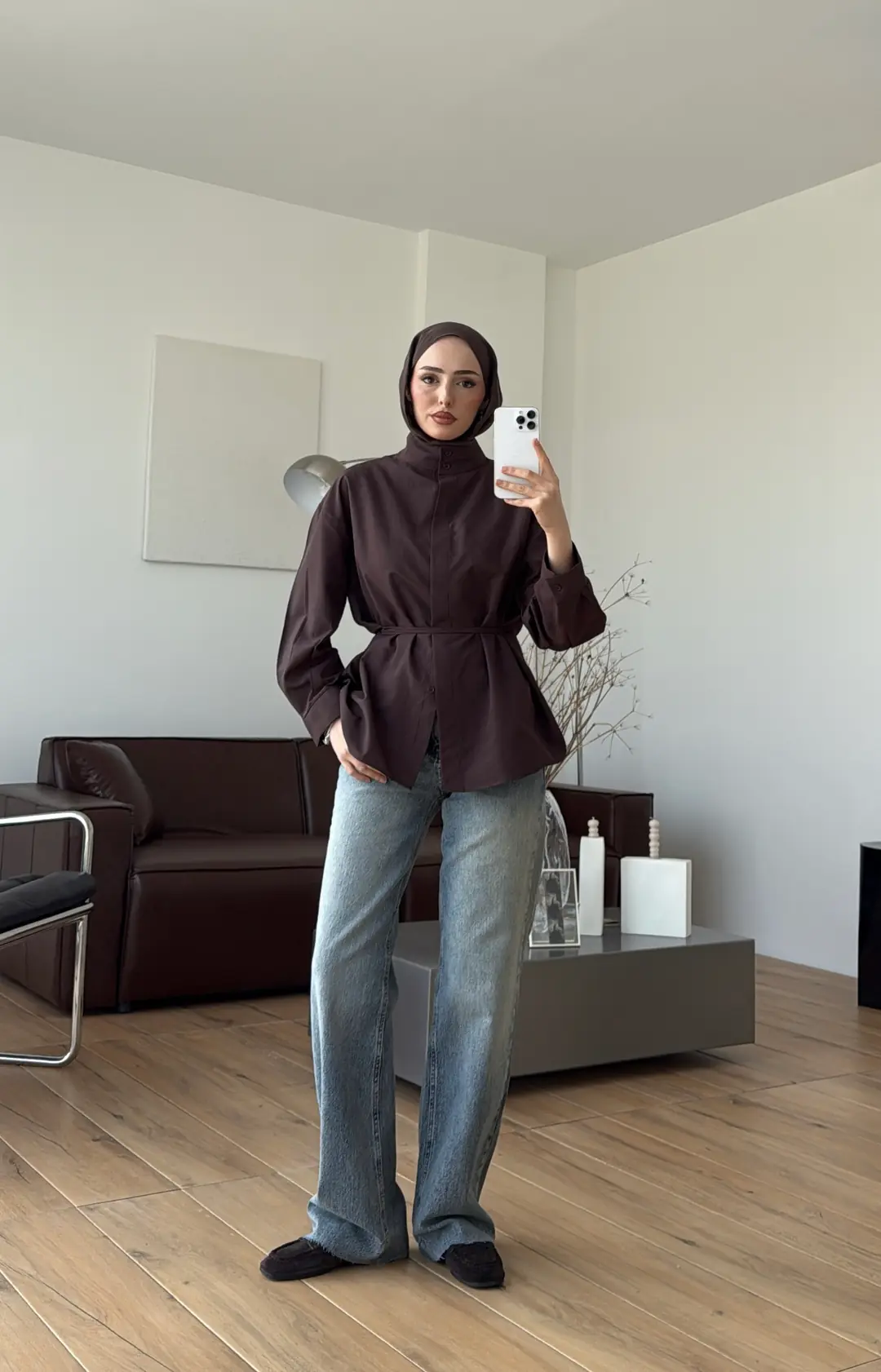 Hakim Yaka Gömlek Kahve - Görsel 2