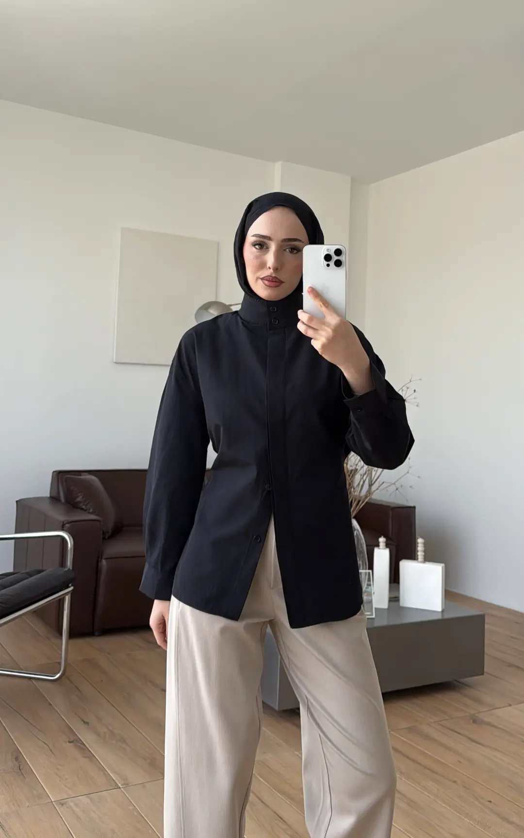 Hakim Yaka Gömlek Siyah - Görsel 4