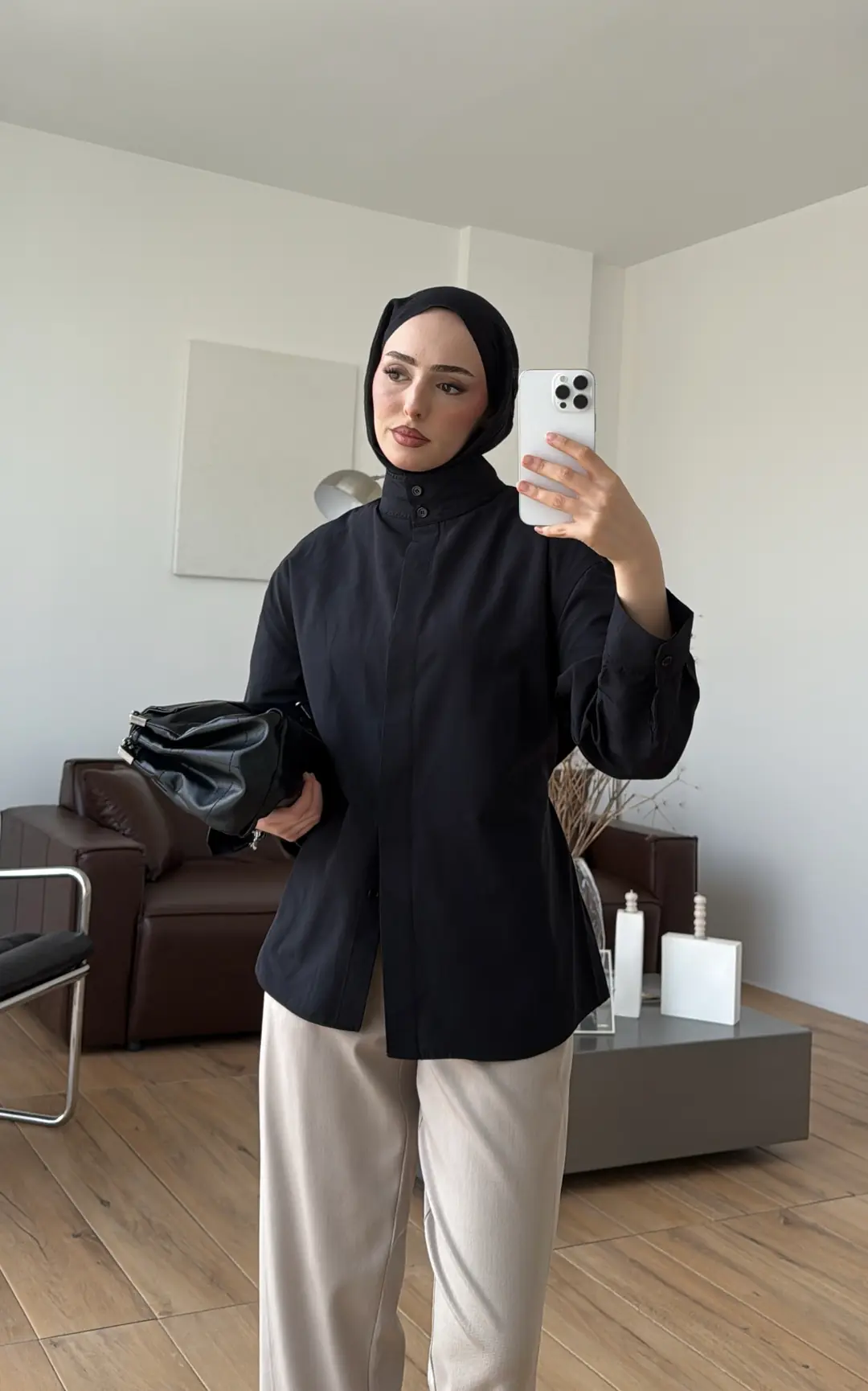 Hakim Yaka Gömlek Siyah - Görsel 8