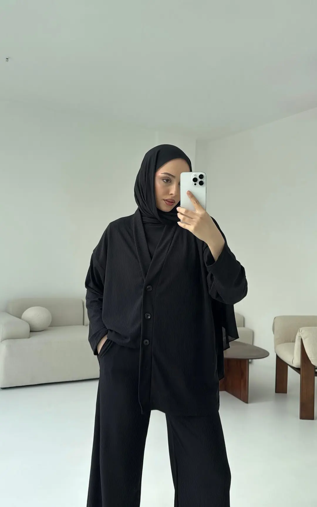 Hırkalı Takım Siyah - Görsel 4