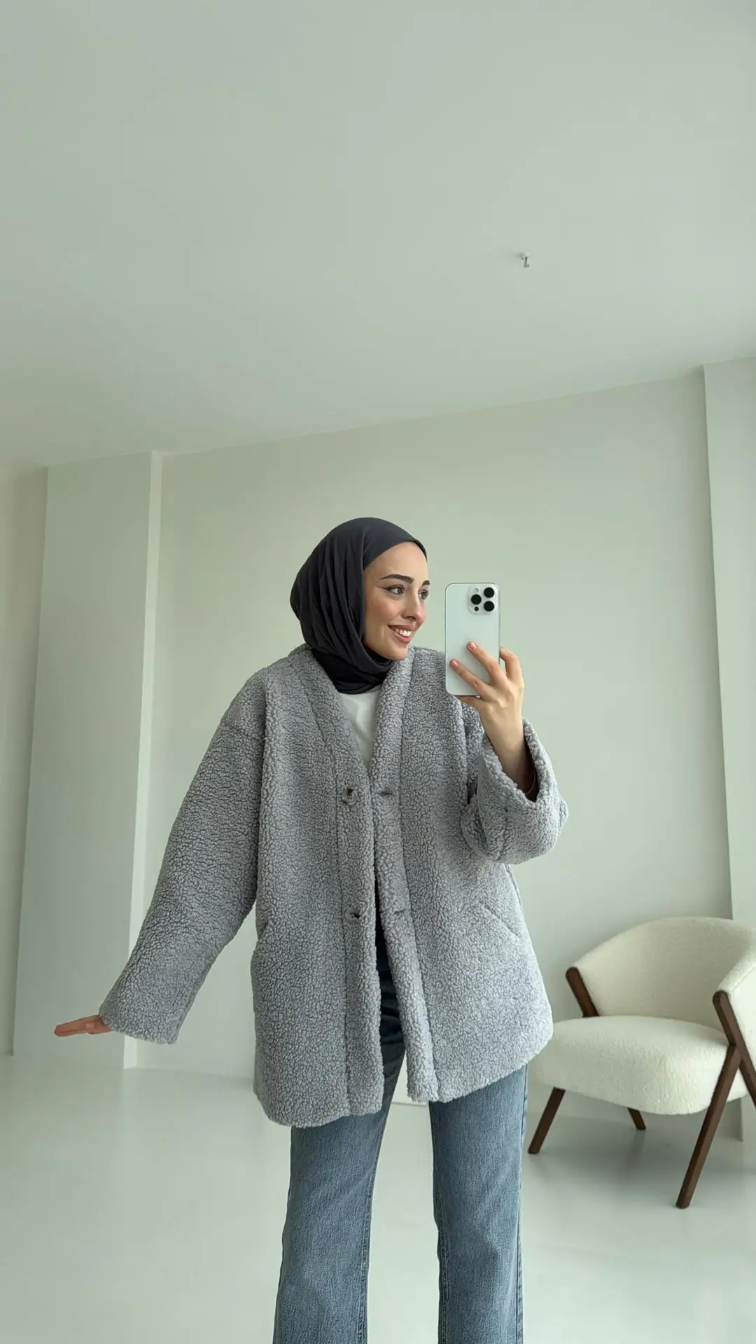 İki Düğmeli Teddy Ceket - Görsel 4