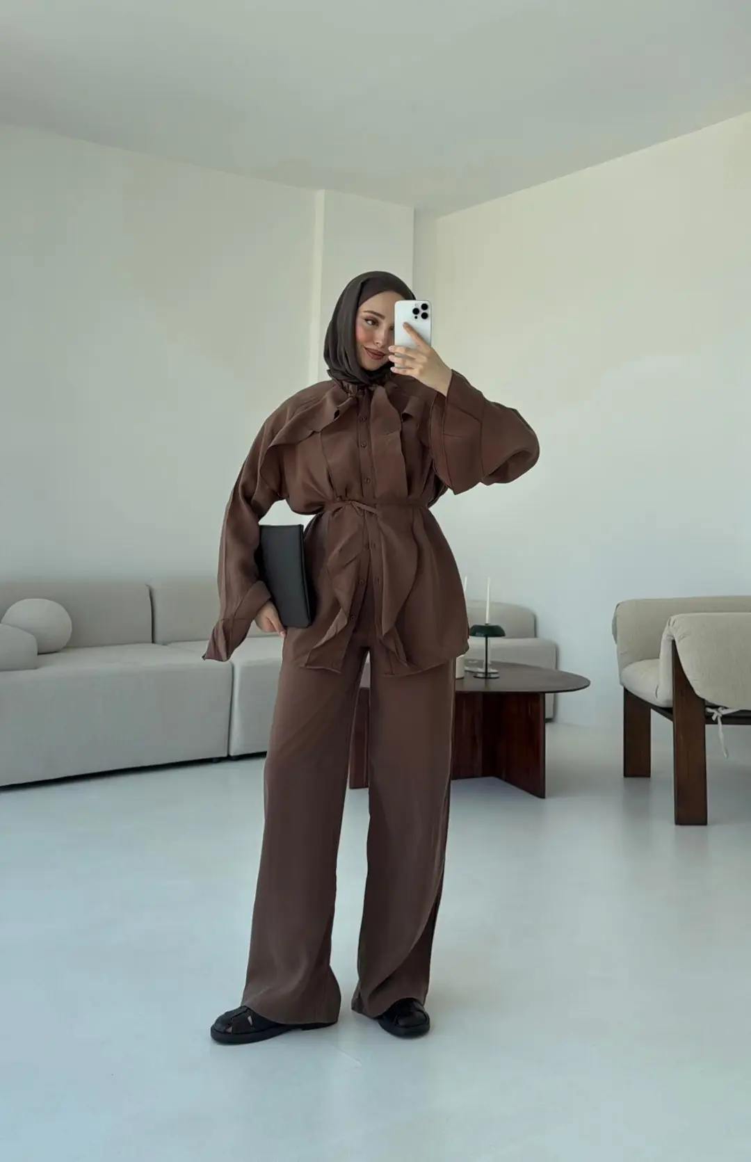 İspanyol Tencel Takım Kahve